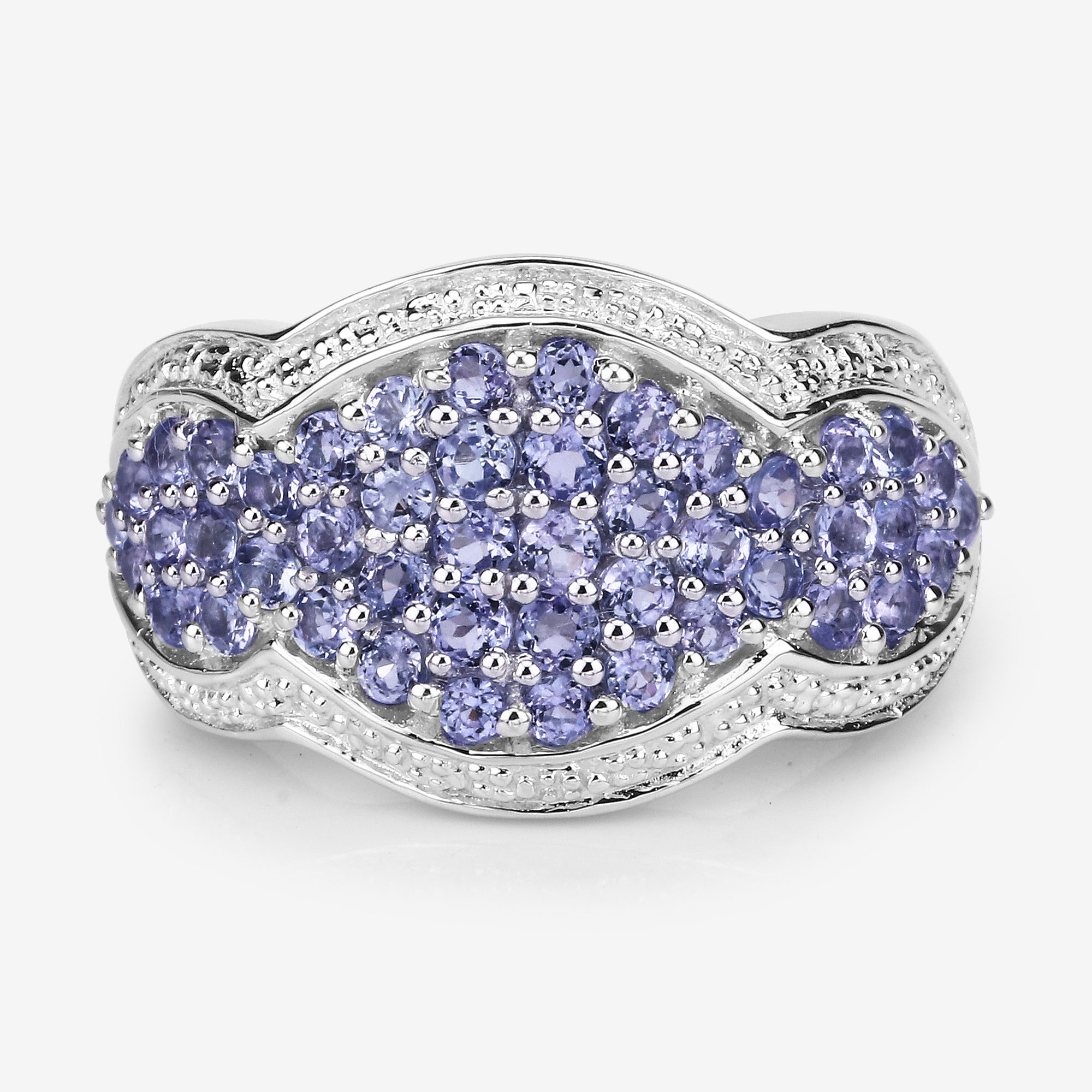 1.74 Carat Genuine Tanzanite .925 Sterling Silver Ring