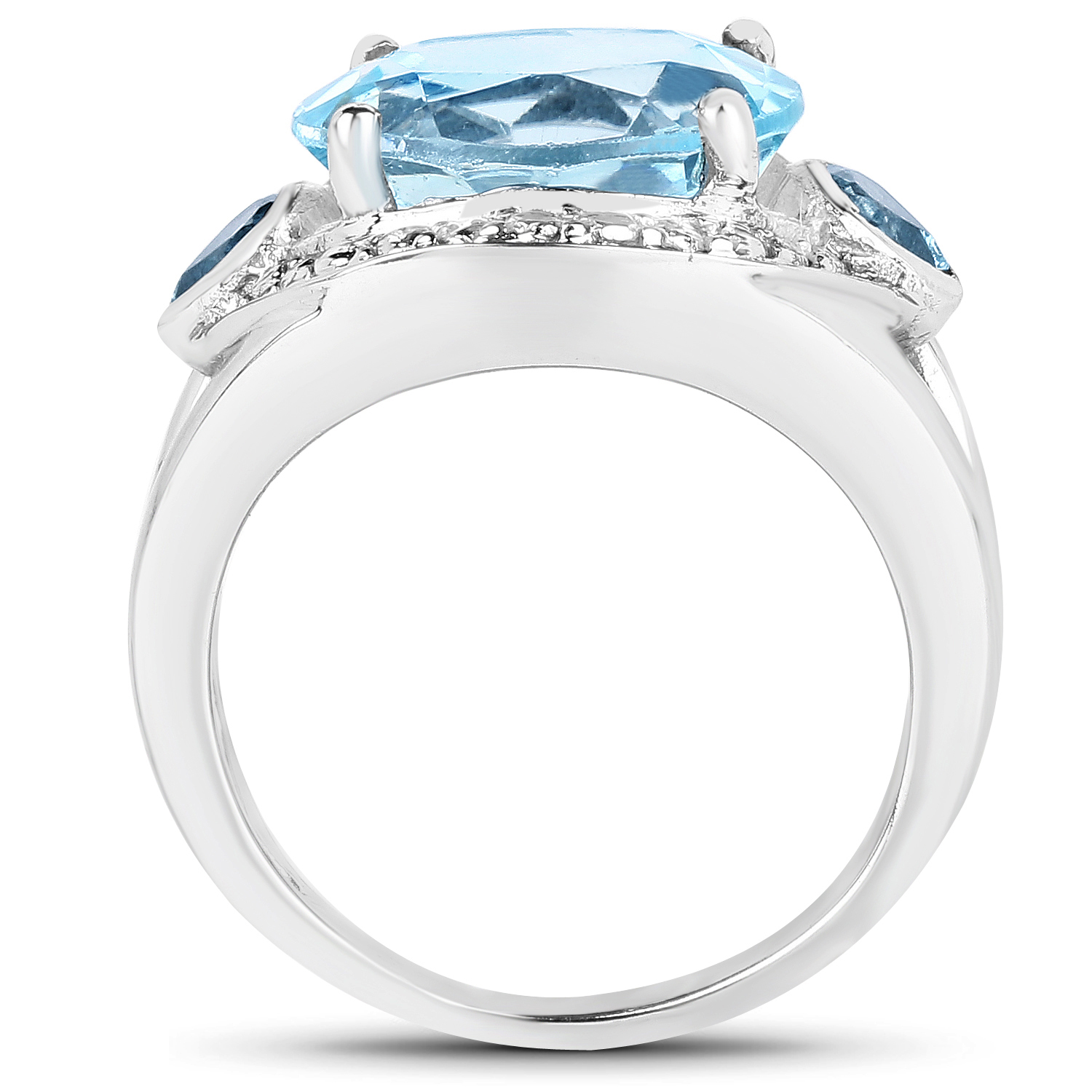 5.51 Carat Genuine Blue Topaz Brass Ring