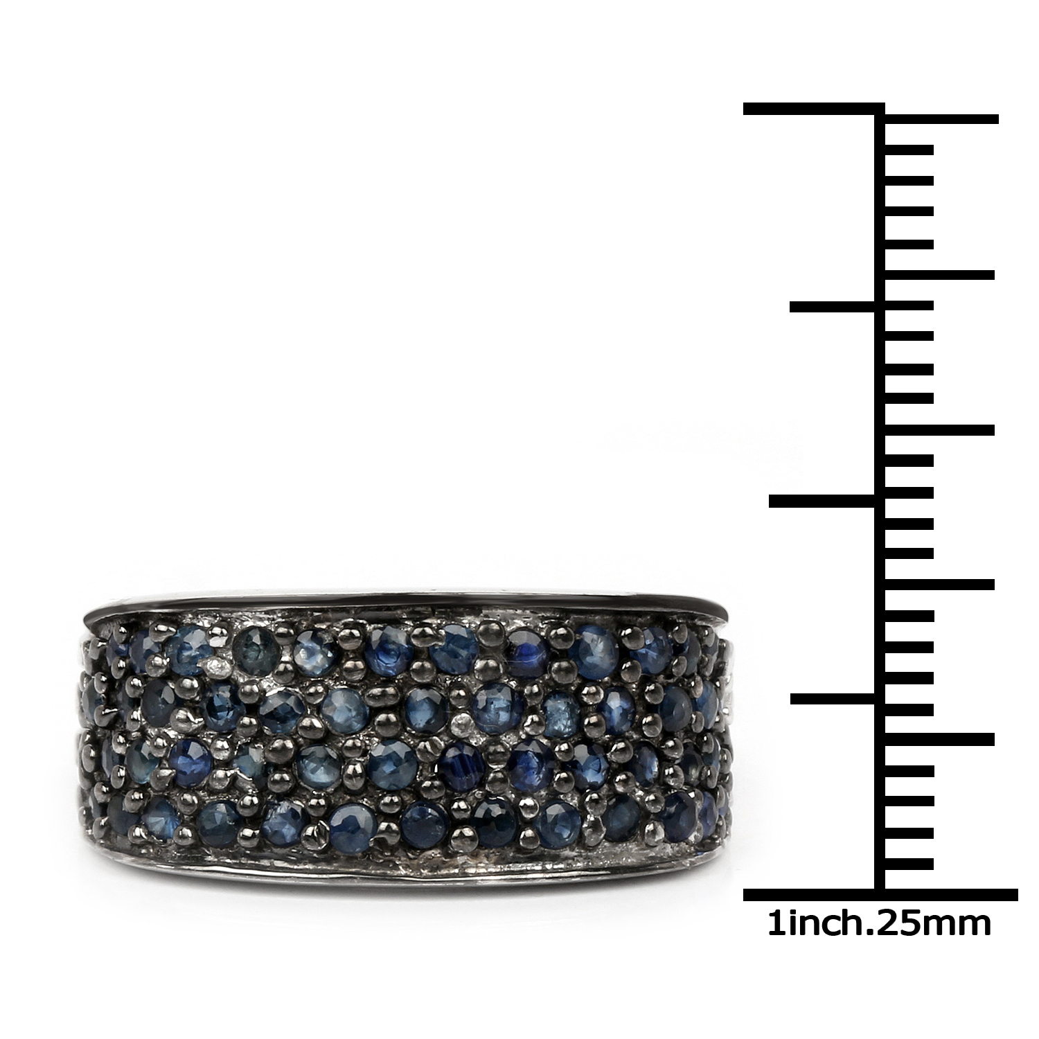 2.13 Carat Genuine Blue Sapphire .925 Sterling Silver Ring