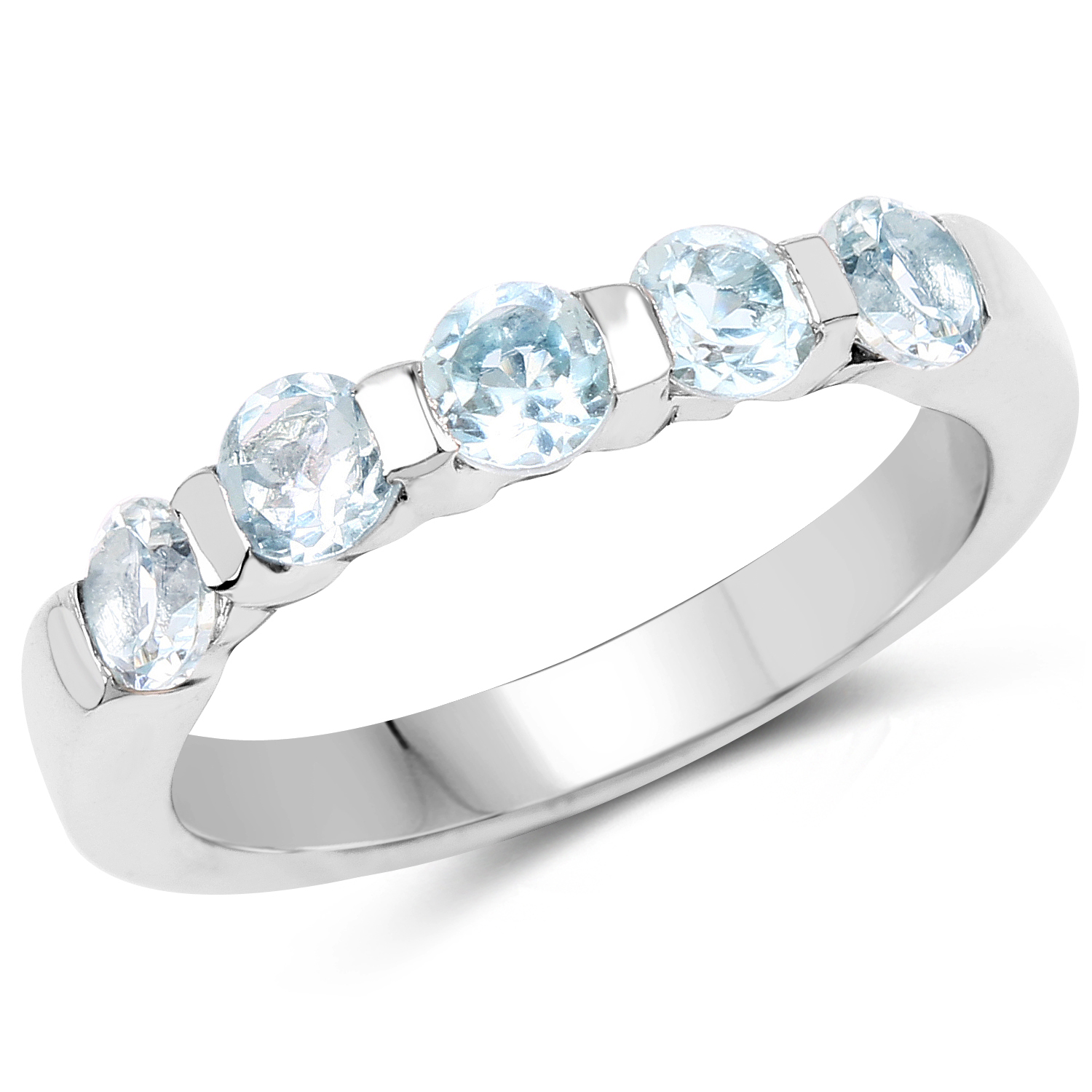 0.50 Carat Genuine Blue Topaz .925 Sterling Silver Ring