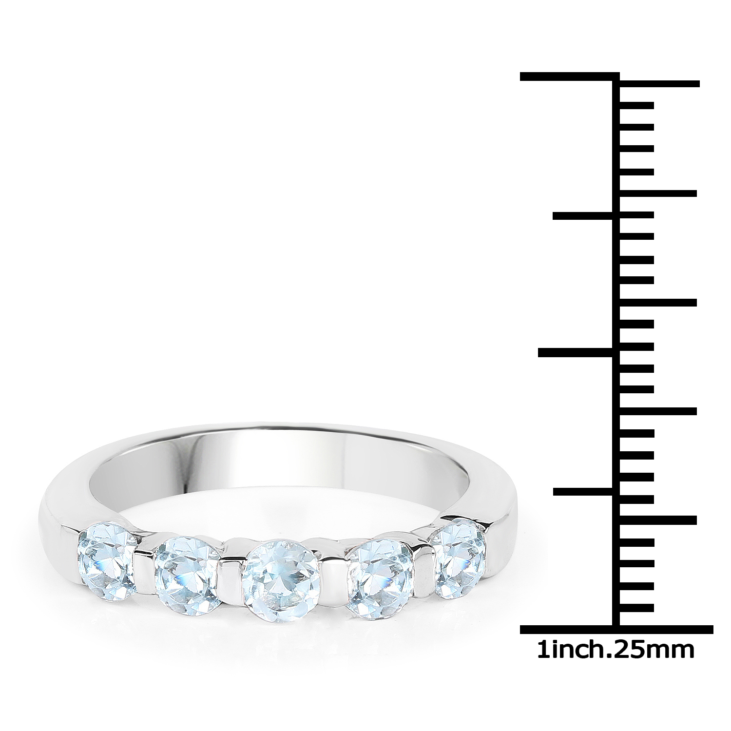 0.50 Carat Genuine Blue Topaz .925 Sterling Silver Ring