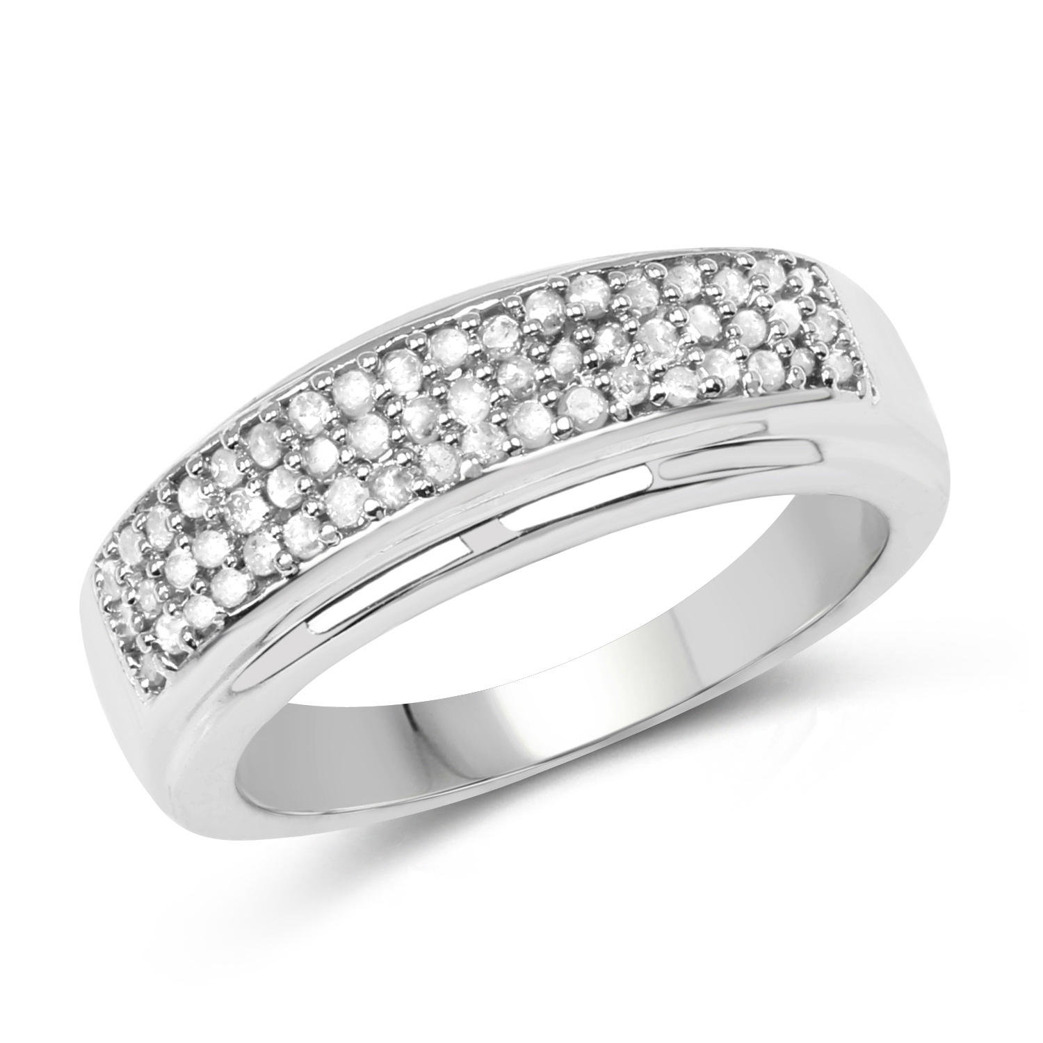 0.29 Carat Genuine White Diamond .925 Sterling Silver Ring