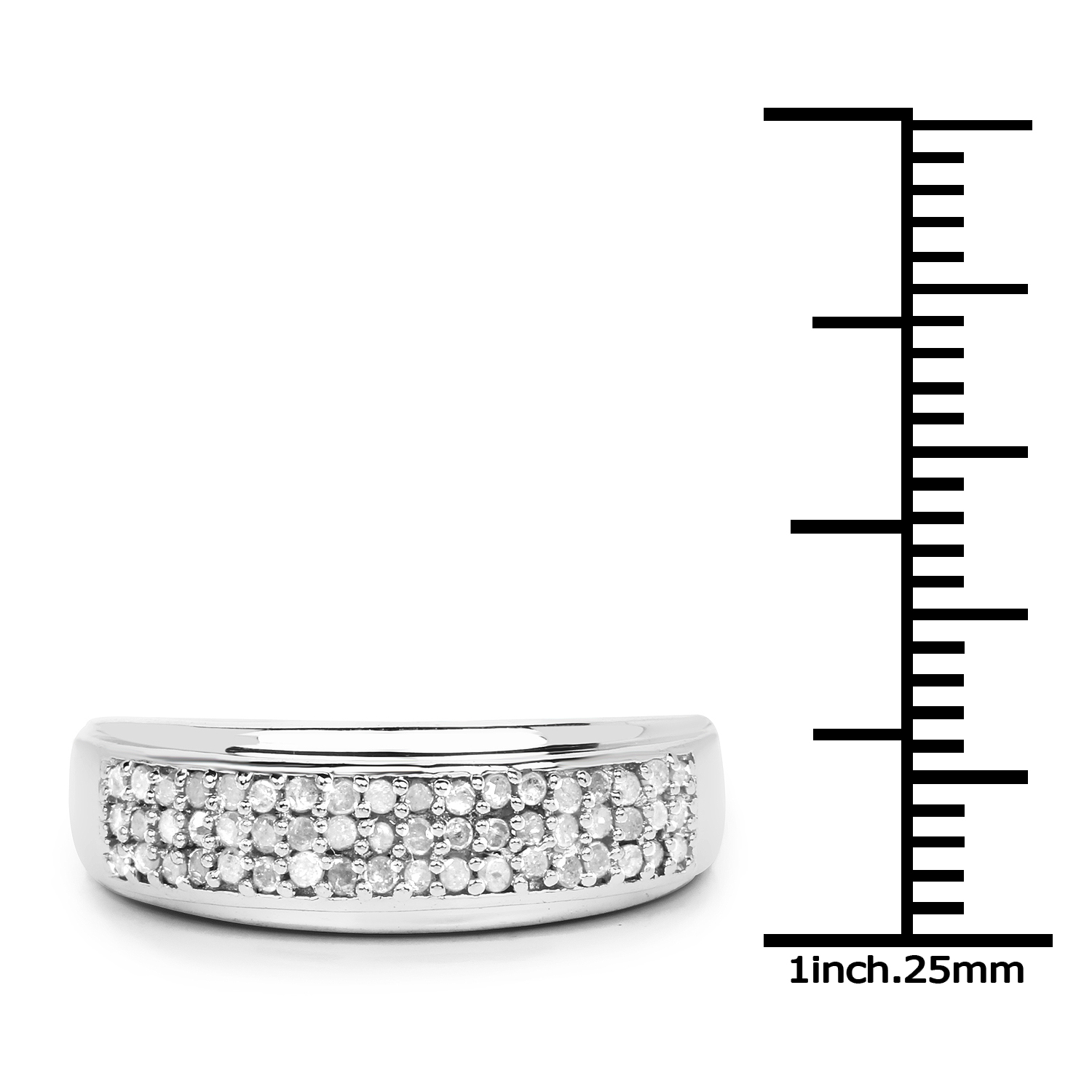 0.29 Carat Genuine White Diamond .925 Sterling Silver Ring