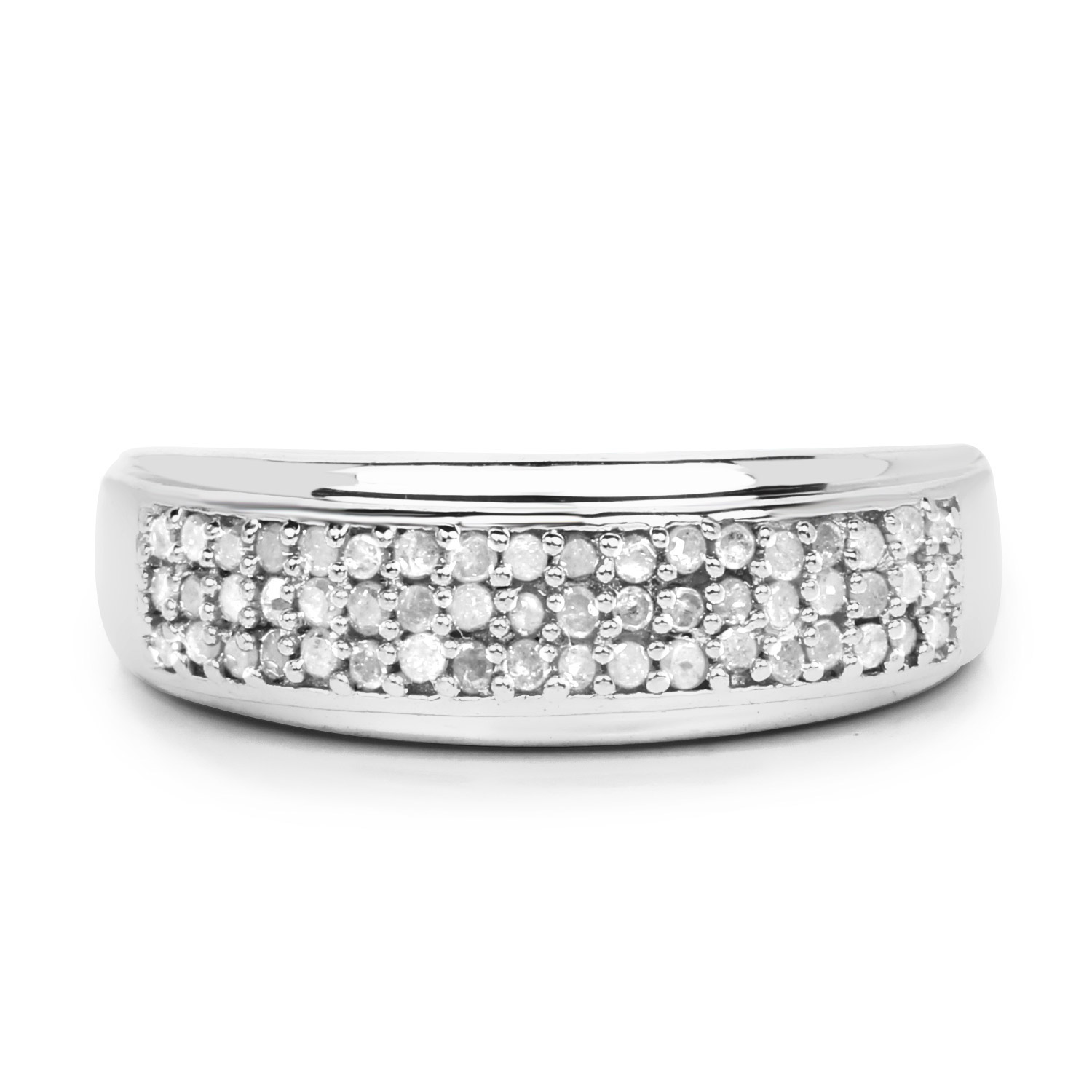 0.29 Carat Genuine White Diamond .925 Sterling Silver Ring