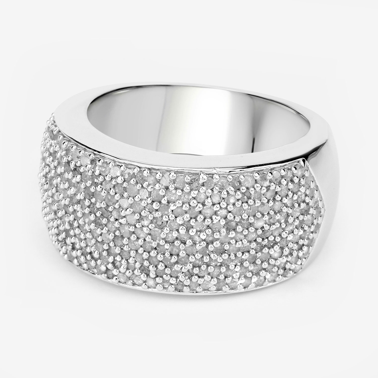 1.09 Carat Genuine White Diamond .925 Sterling Silver Ring