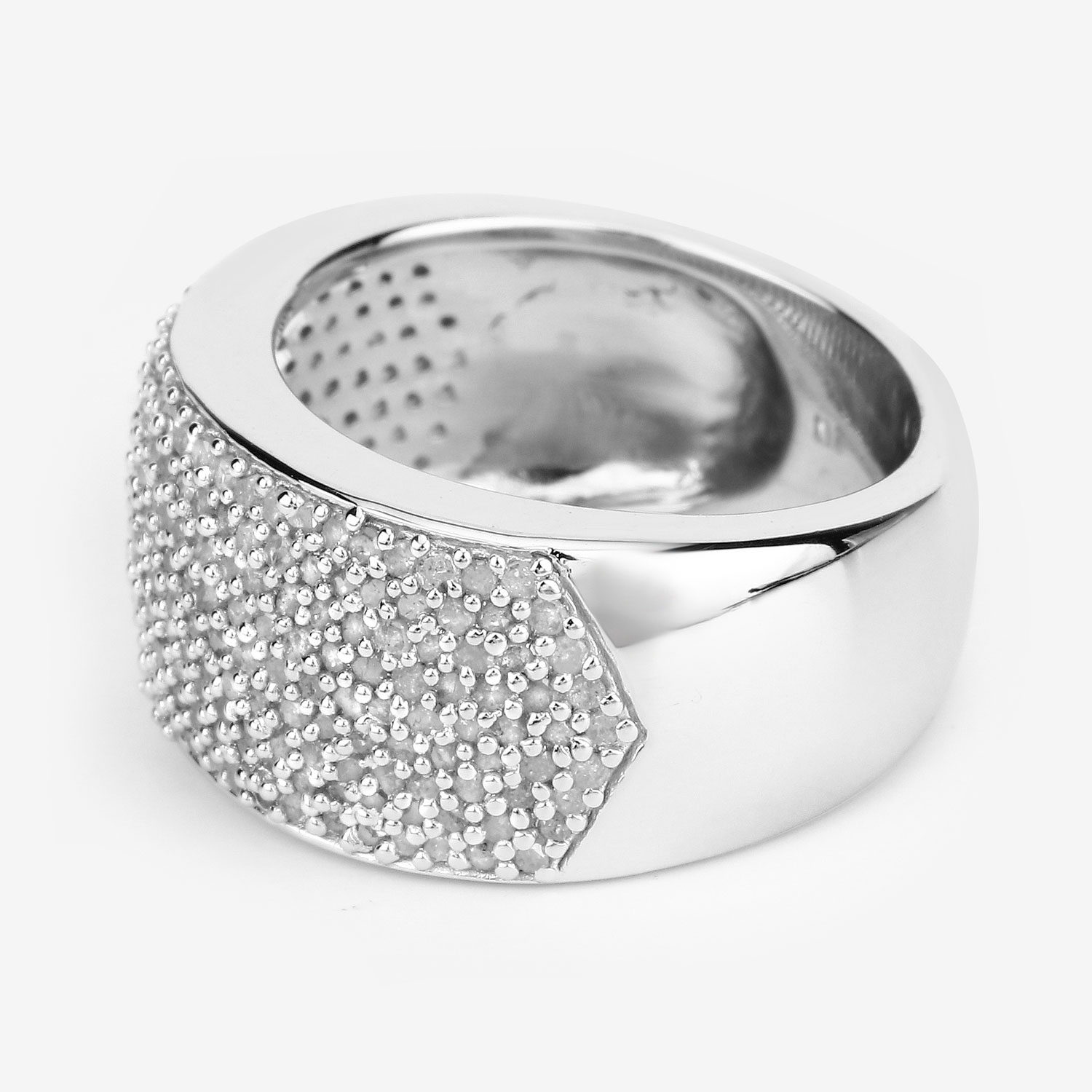 1.09 Carat Genuine White Diamond .925 Sterling Silver Ring