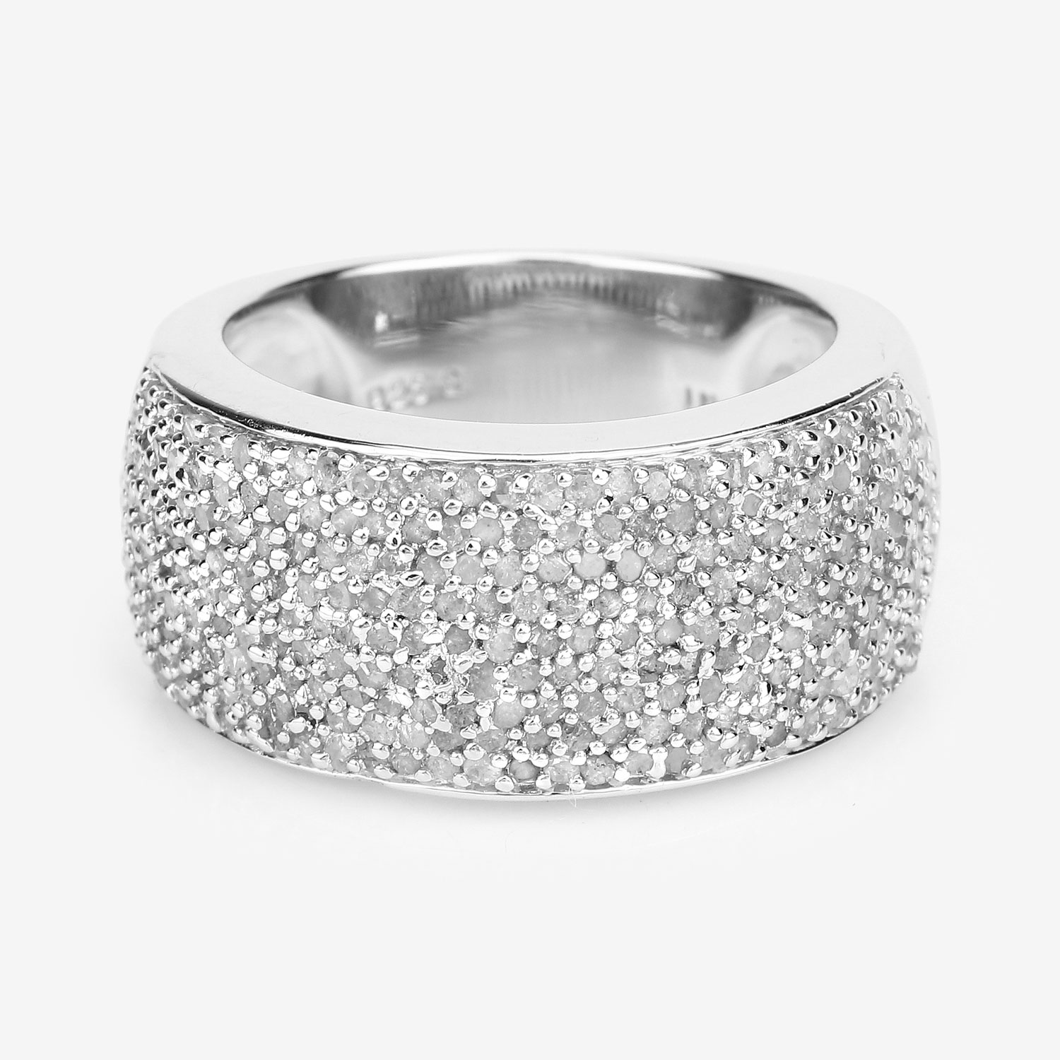 1.09 Carat Genuine White Diamond .925 Sterling Silver Ring