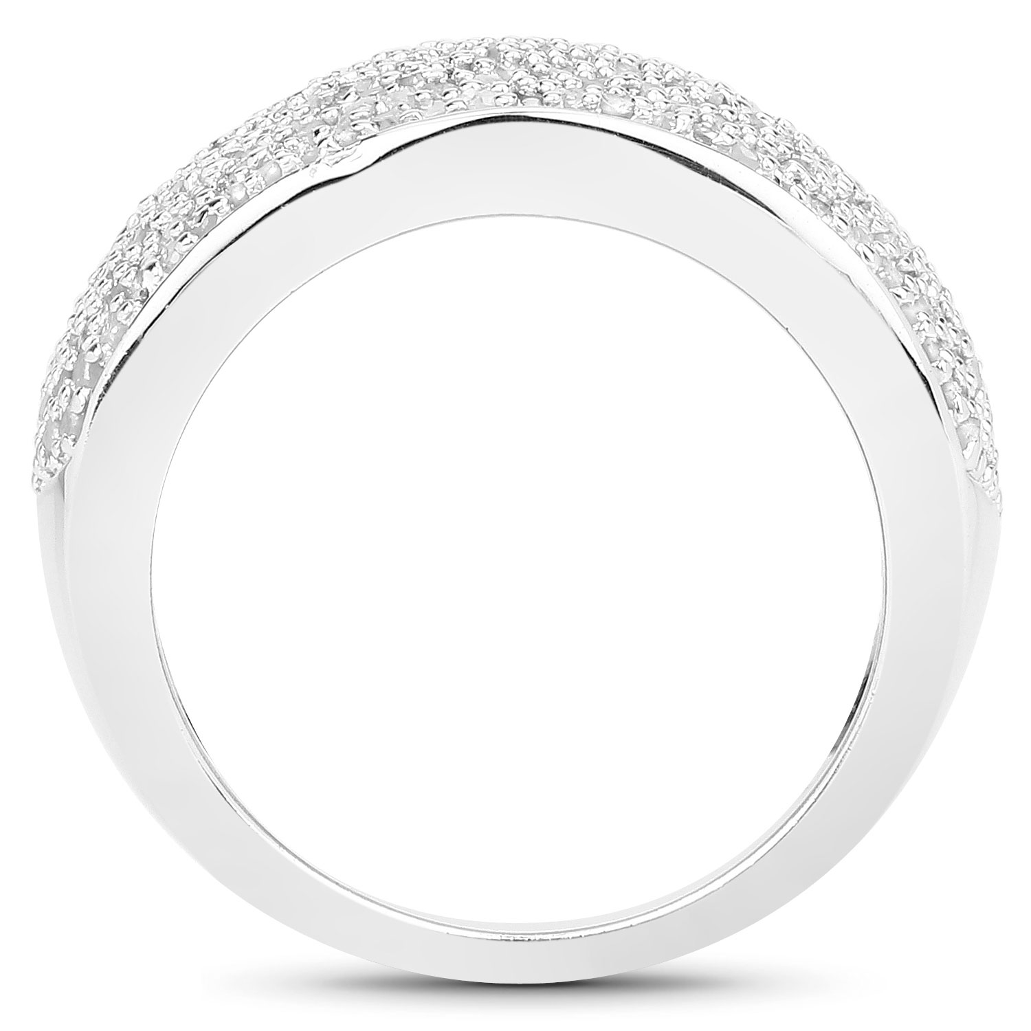 1.09 Carat Genuine White Diamond .925 Sterling Silver Ring