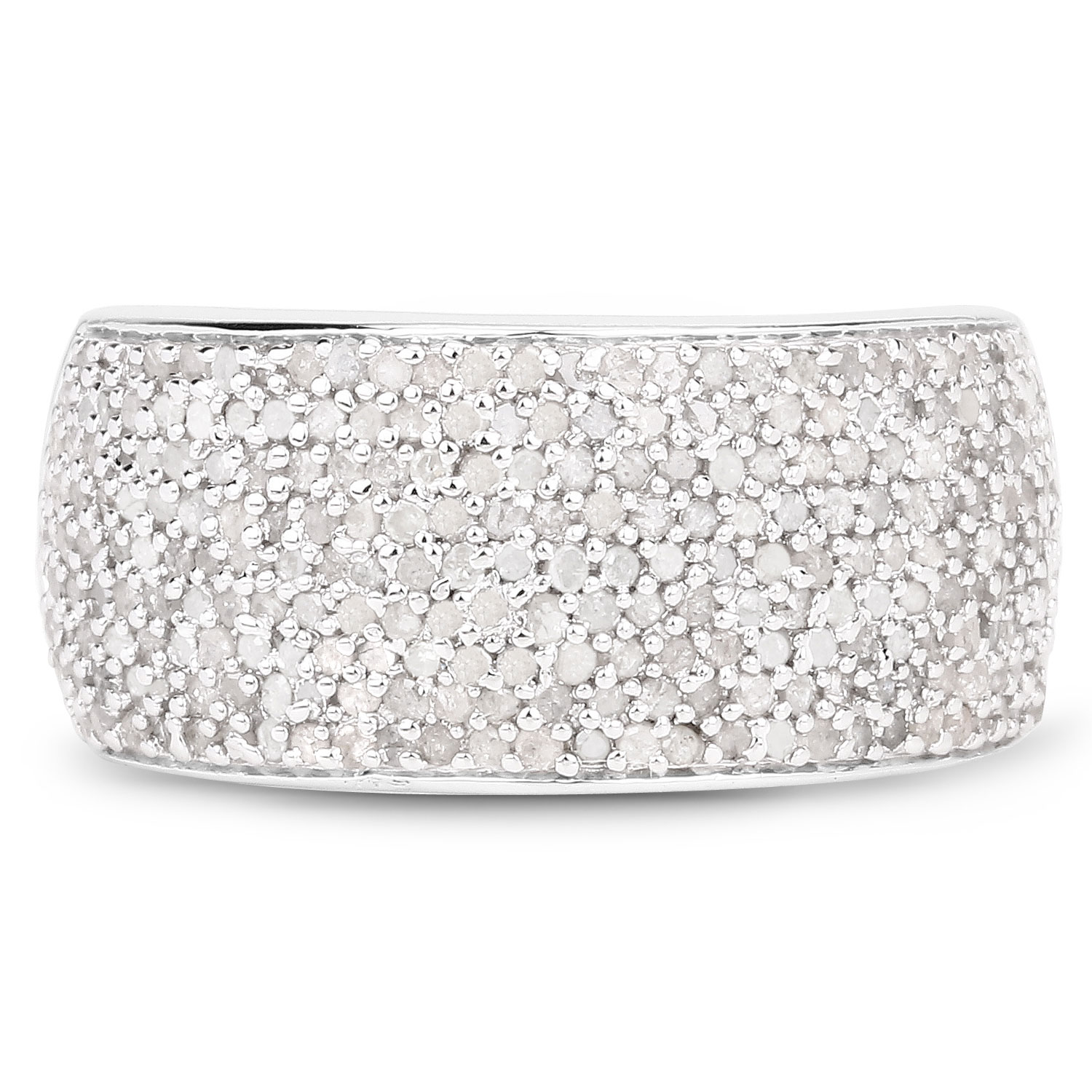 1.09 Carat Genuine White Diamond .925 Sterling Silver Ring