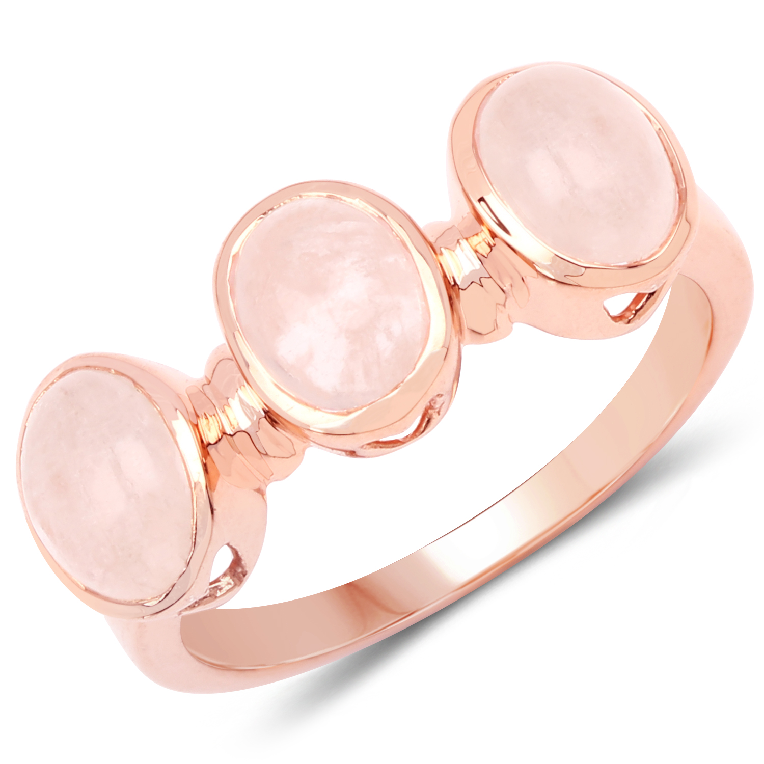 18K Rose Gold Plated 2.88 Carat Genuine Morganite .925 Sterling Silver Ring