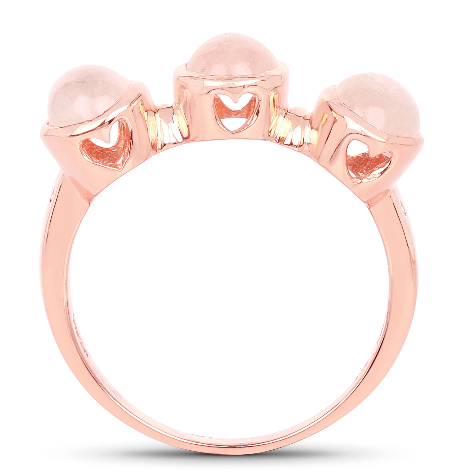 18K Rose Gold Plated 2.88 Carat Genuine Morganite .925 Sterling Silver Ring