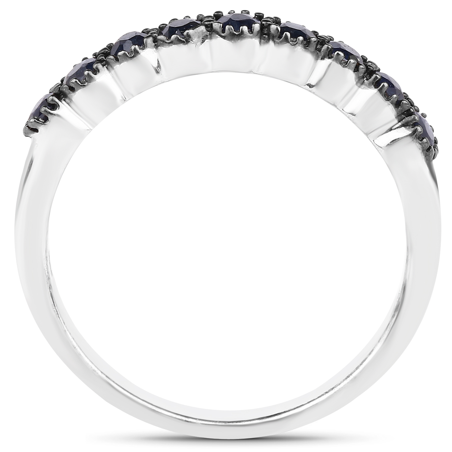 0.54 Carat Genuine Blue Sapphire .925 Sterling Silver Ring