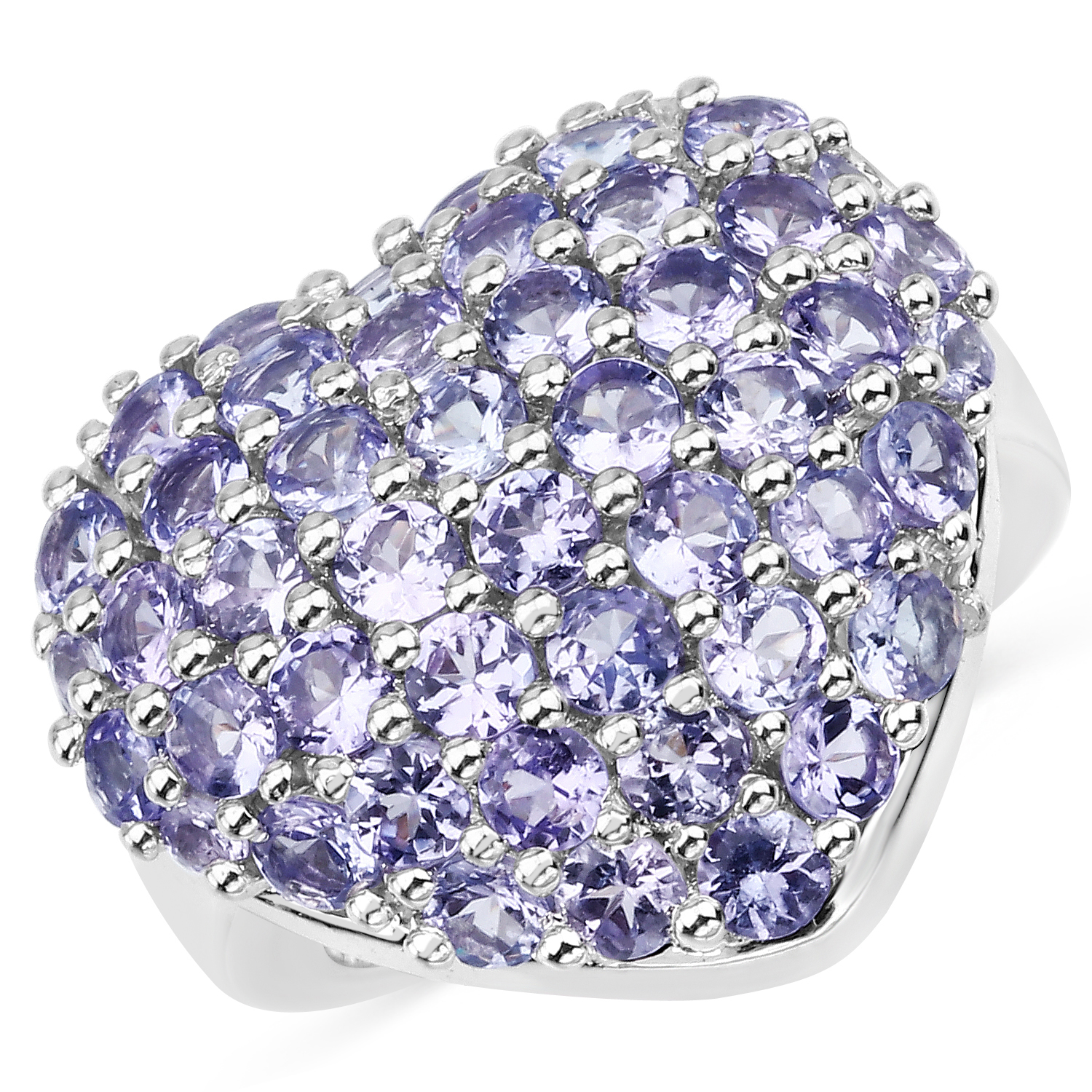 3.11 Carat Genuine Tanzanite .925 Sterling Silver Ring