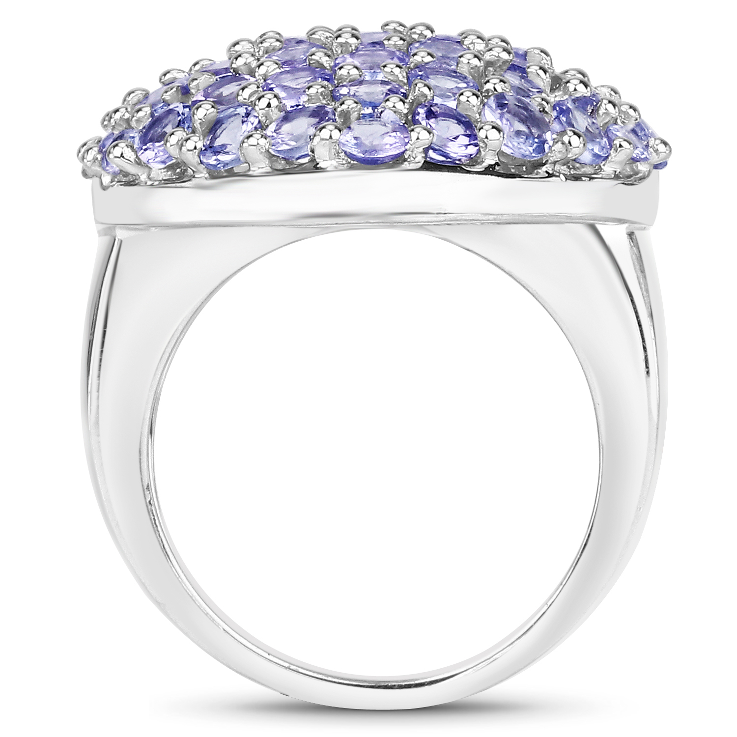 3.11 Carat Genuine Tanzanite .925 Sterling Silver Ring
