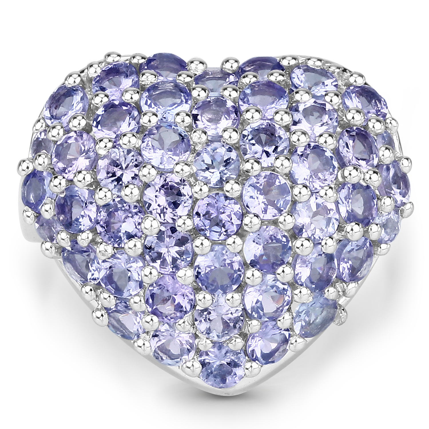 3.11 Carat Genuine Tanzanite .925 Sterling Silver Ring
