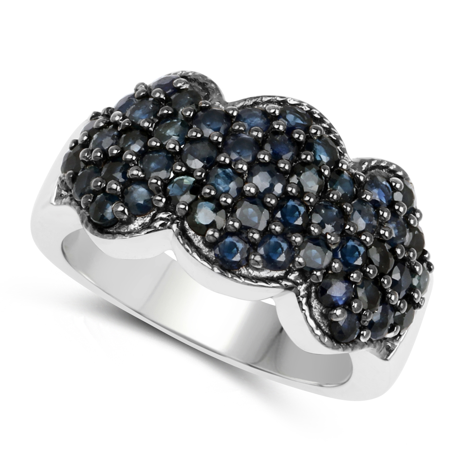 2.35 Carat Genuine Blue Sapphire .925 Sterling Silver Ring