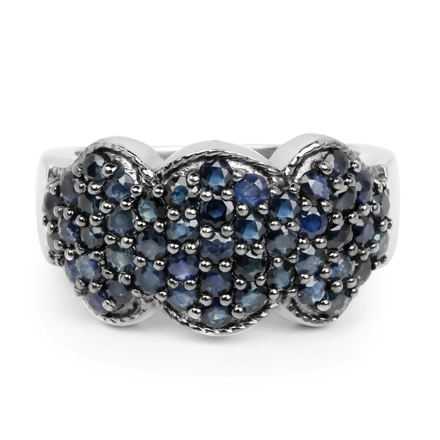 2.35 Carat Genuine Blue Sapphire .925 Sterling Silver Ring