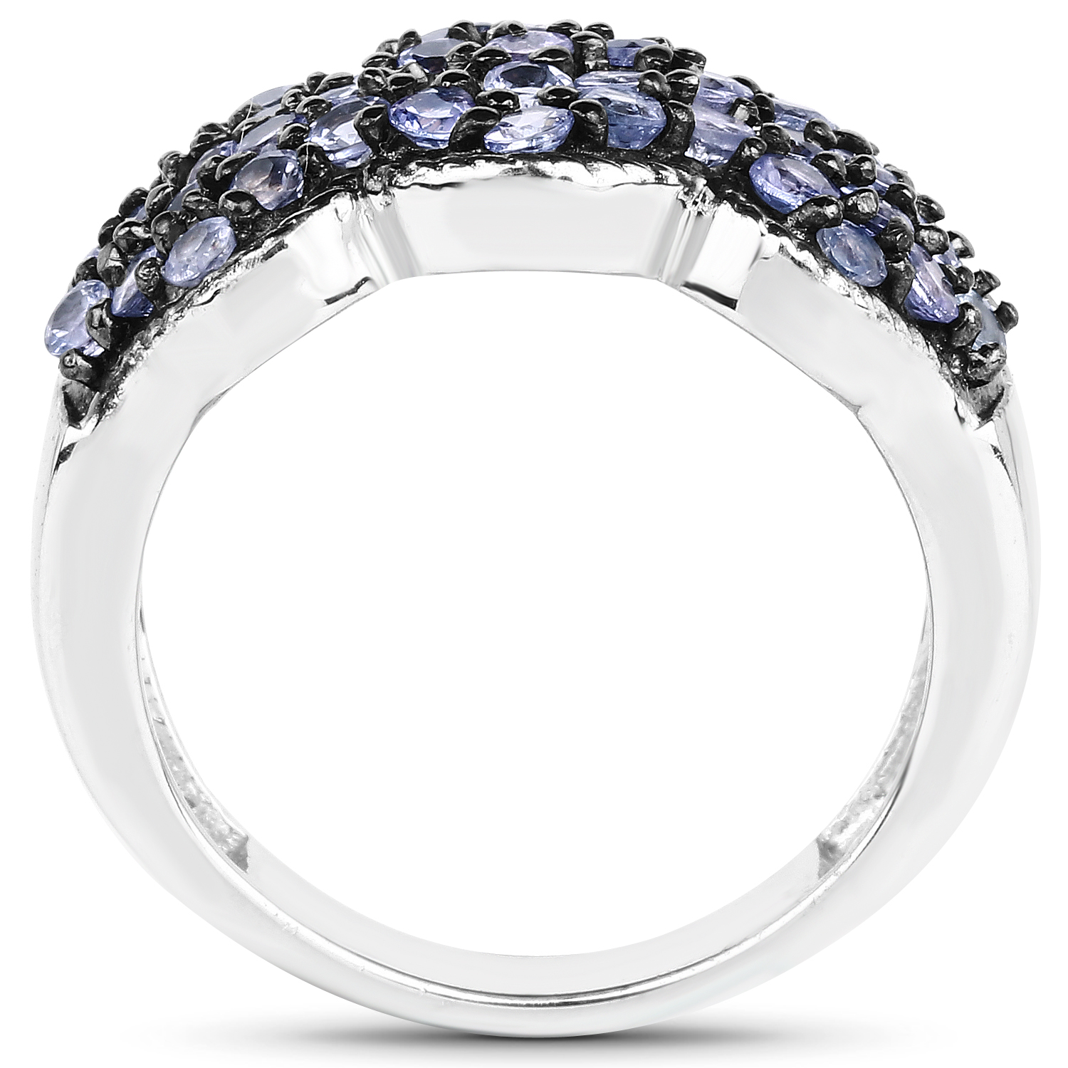 1.41 Carat Genuine Tanzanite .925 Sterling Silver Ring