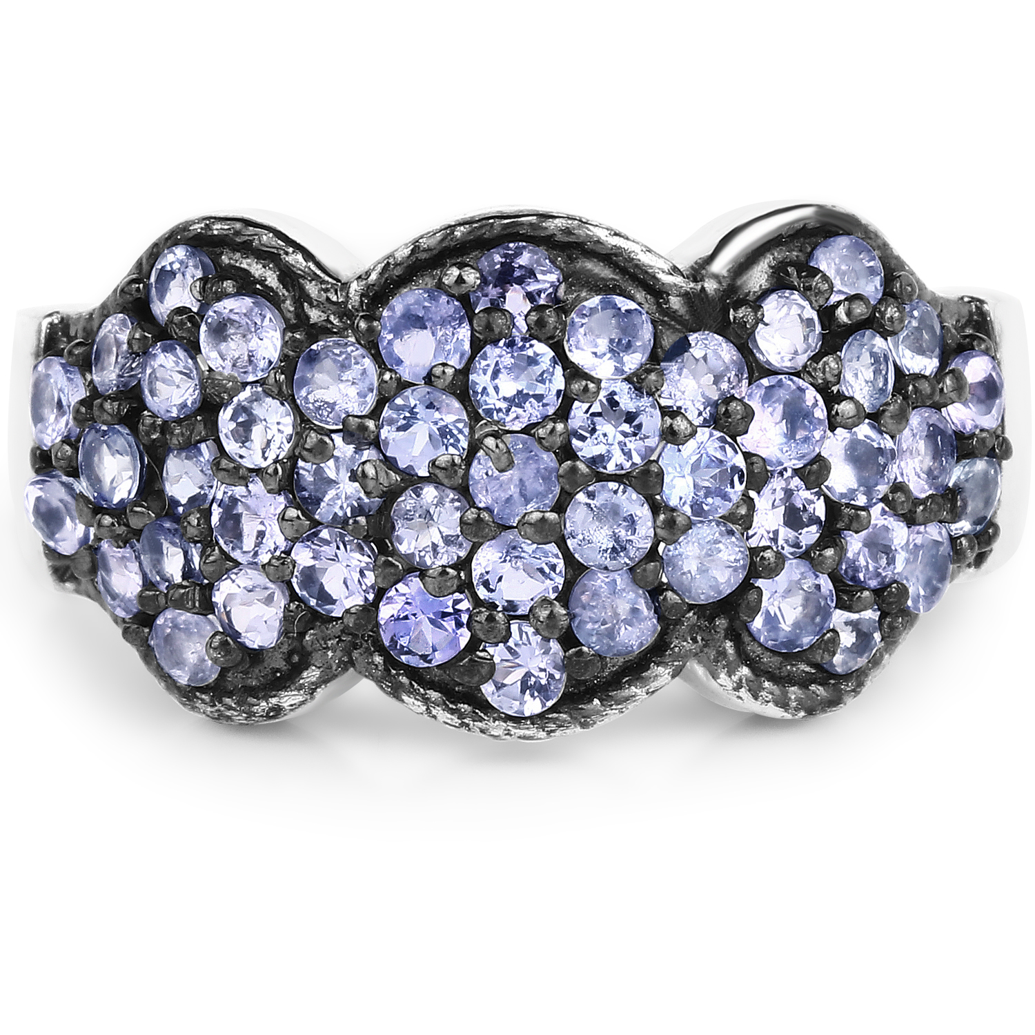 1.41 Carat Genuine Tanzanite .925 Sterling Silver Ring