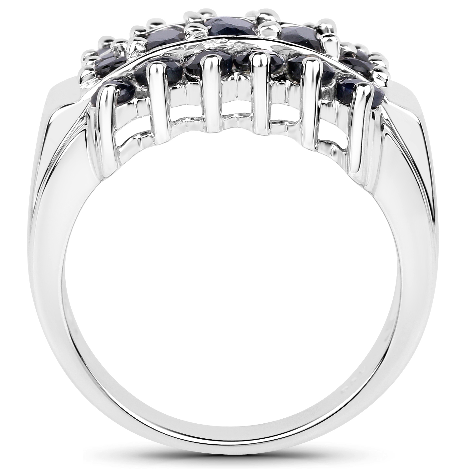 1.54 Carat Genuine Blue Sapphire .925 Sterling Silver Ring