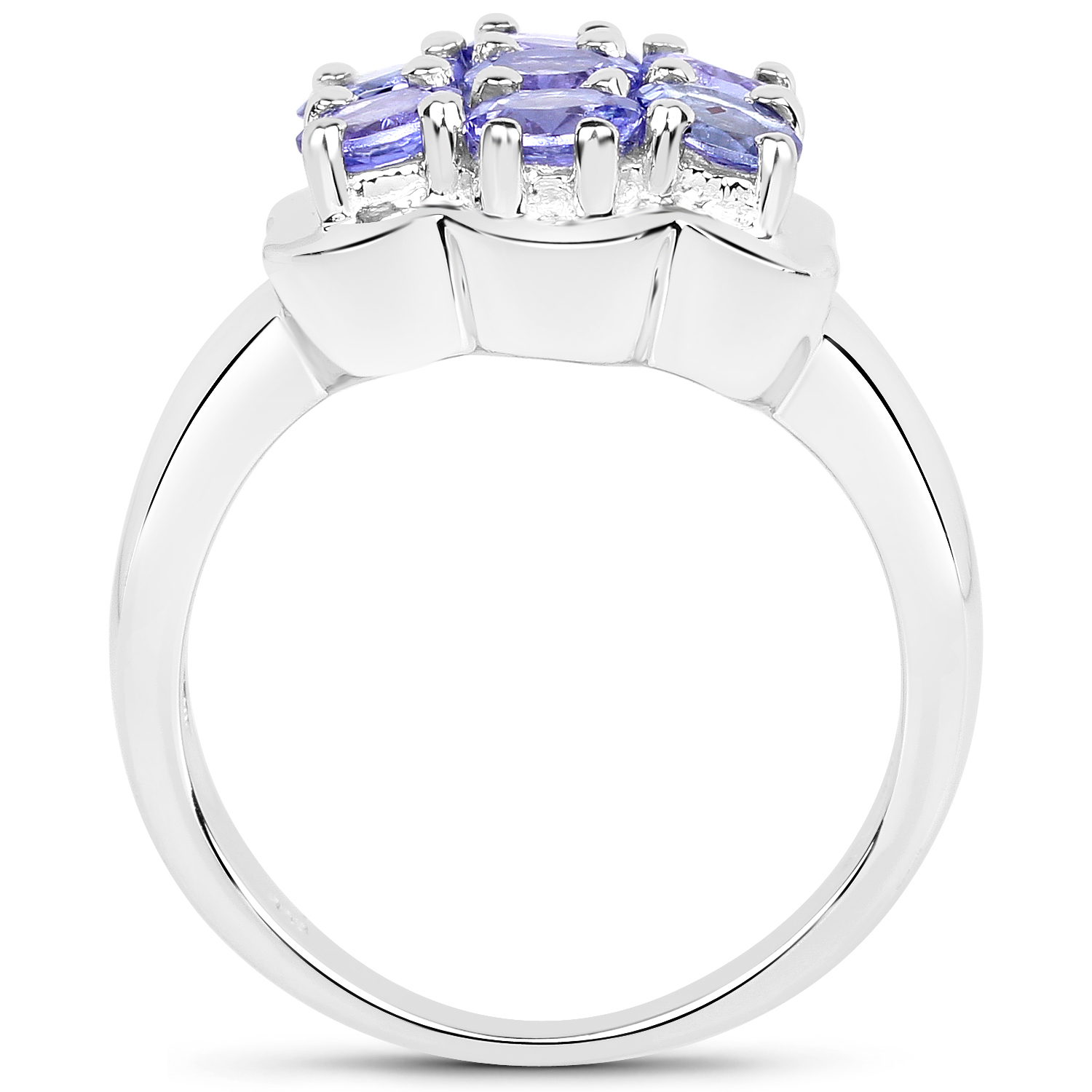 1.19 Carat Genuine Tanzanite .925 Sterling Silver Ring