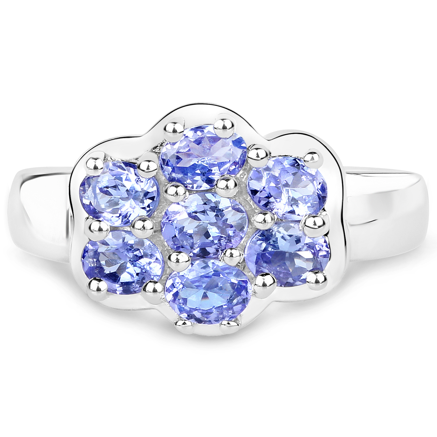 1.19 Carat Genuine Tanzanite .925 Sterling Silver Ring