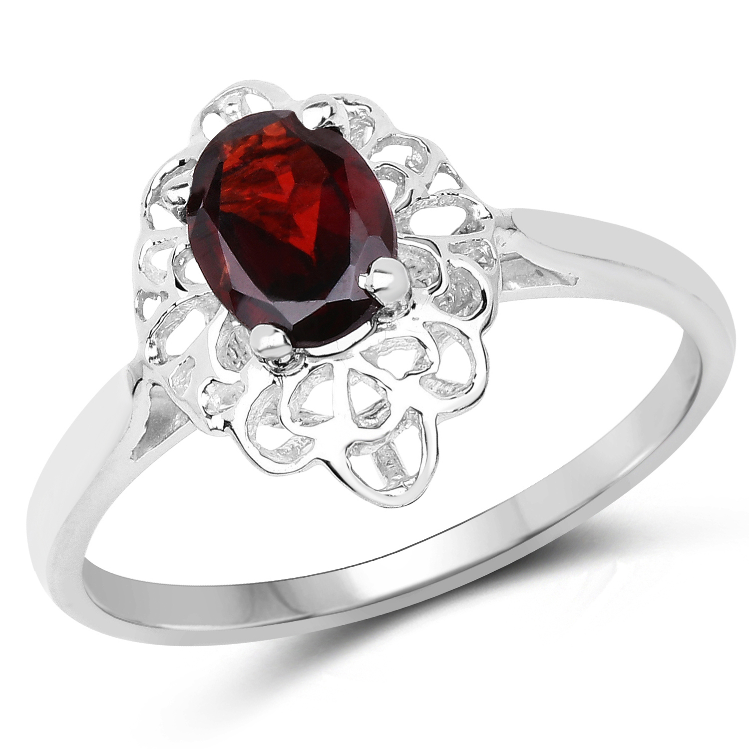 0.85 Carat Genuine Garnet .925 Sterling Silver Ring