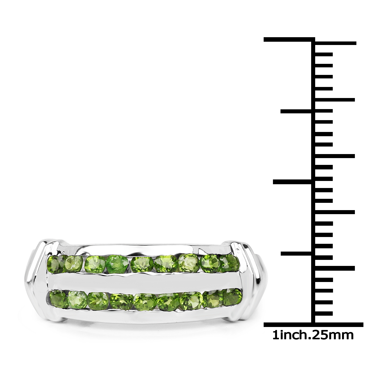 0.72 Carat Genuine Chrome Diopside .925 Sterling Silver Ring