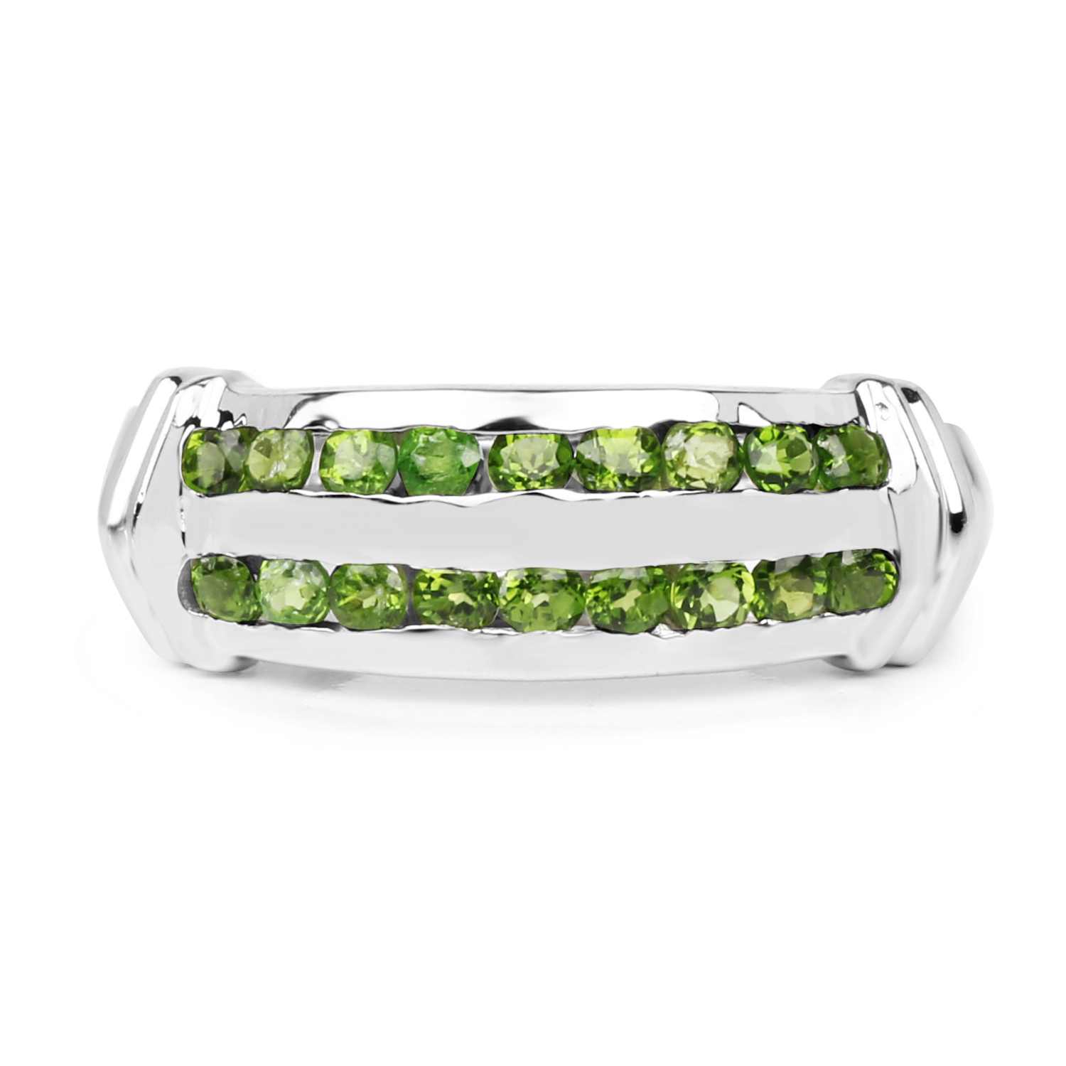 0.72 Carat Genuine Chrome Diopside .925 Sterling Silver Ring