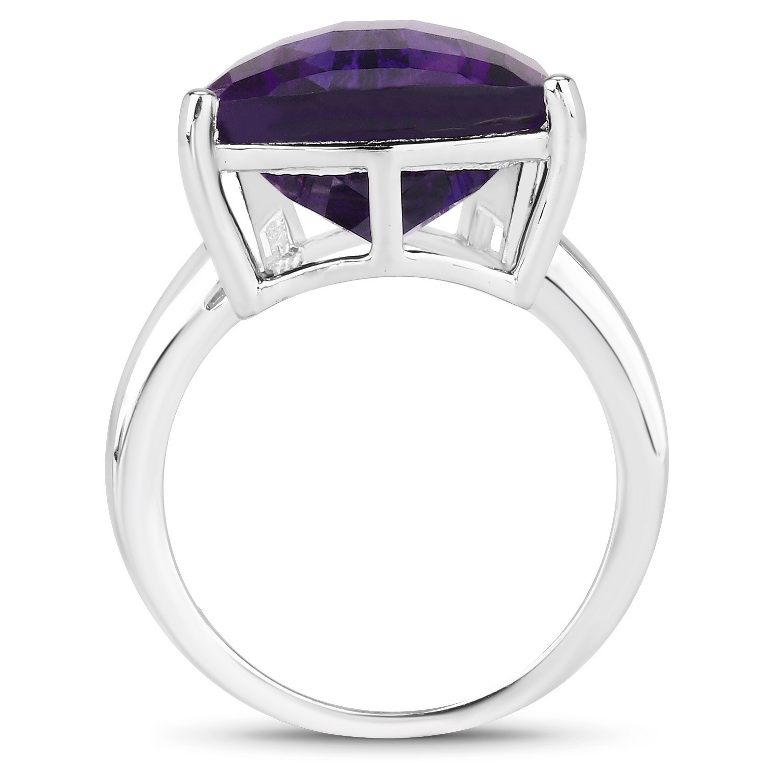 6.00 Carat Genuine Amethyst .925 Sterling Silver Ring