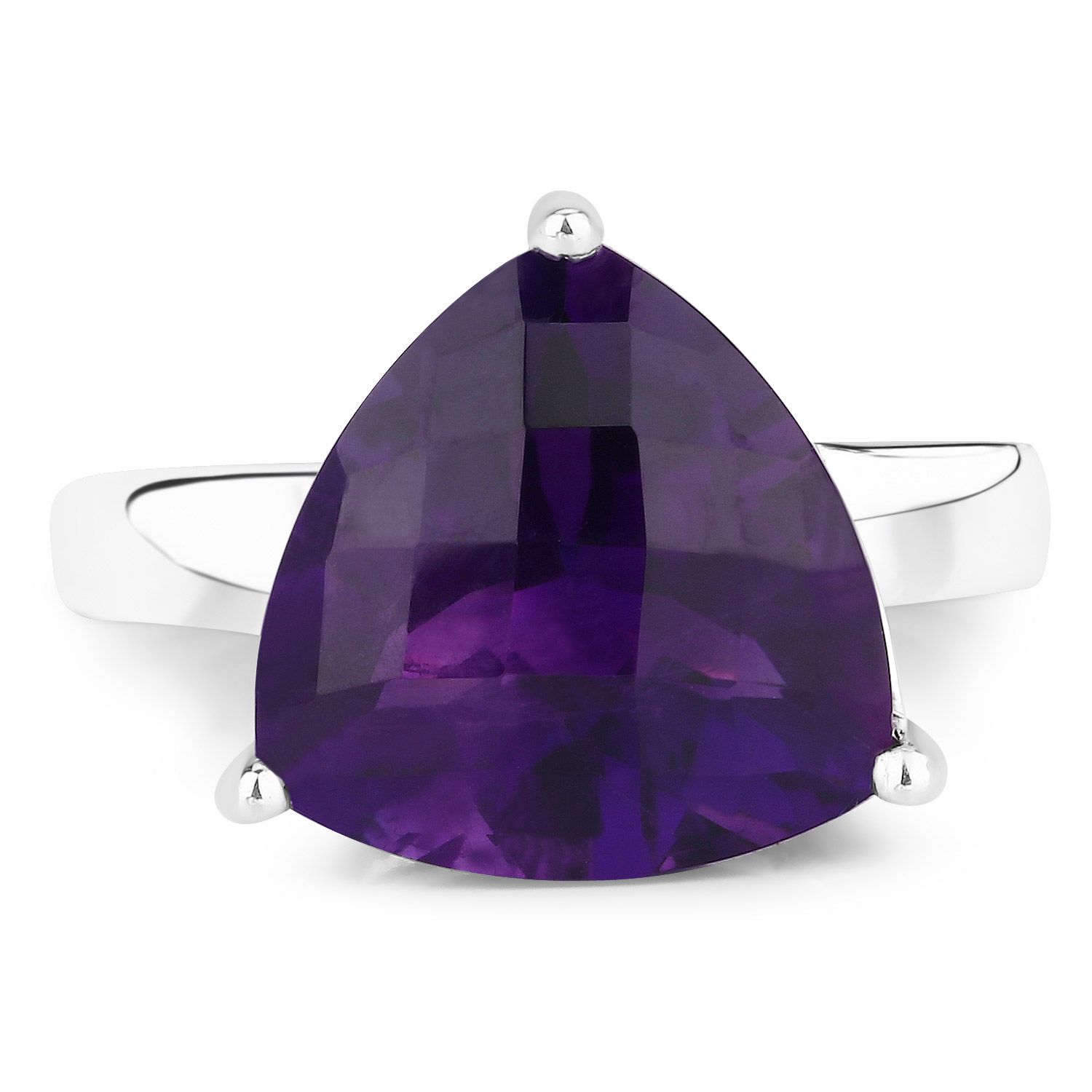 6.00 Carat Genuine Amethyst .925 Sterling Silver Ring
