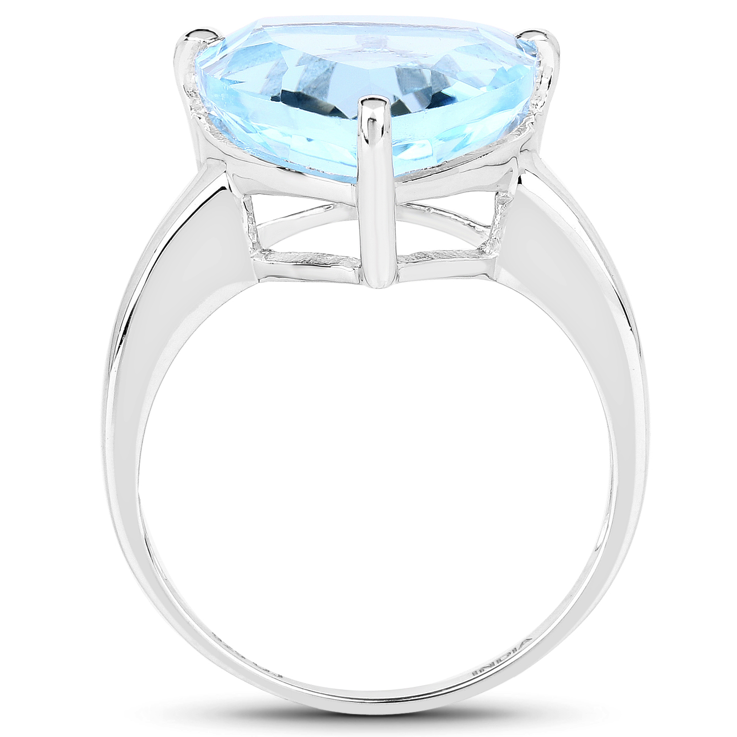 9.00 Carat Genuine Blue Topaz .925 Sterling Silver Ring