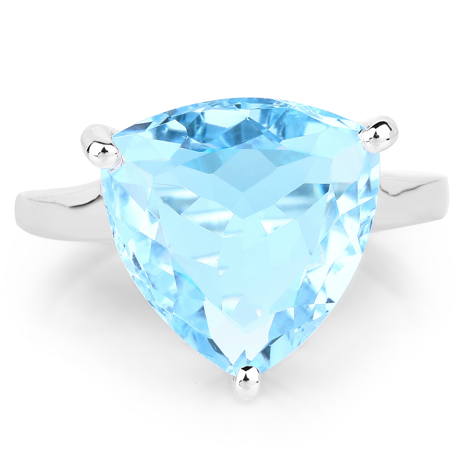 9.00 Carat Genuine Blue Topaz .925 Sterling Silver Ring