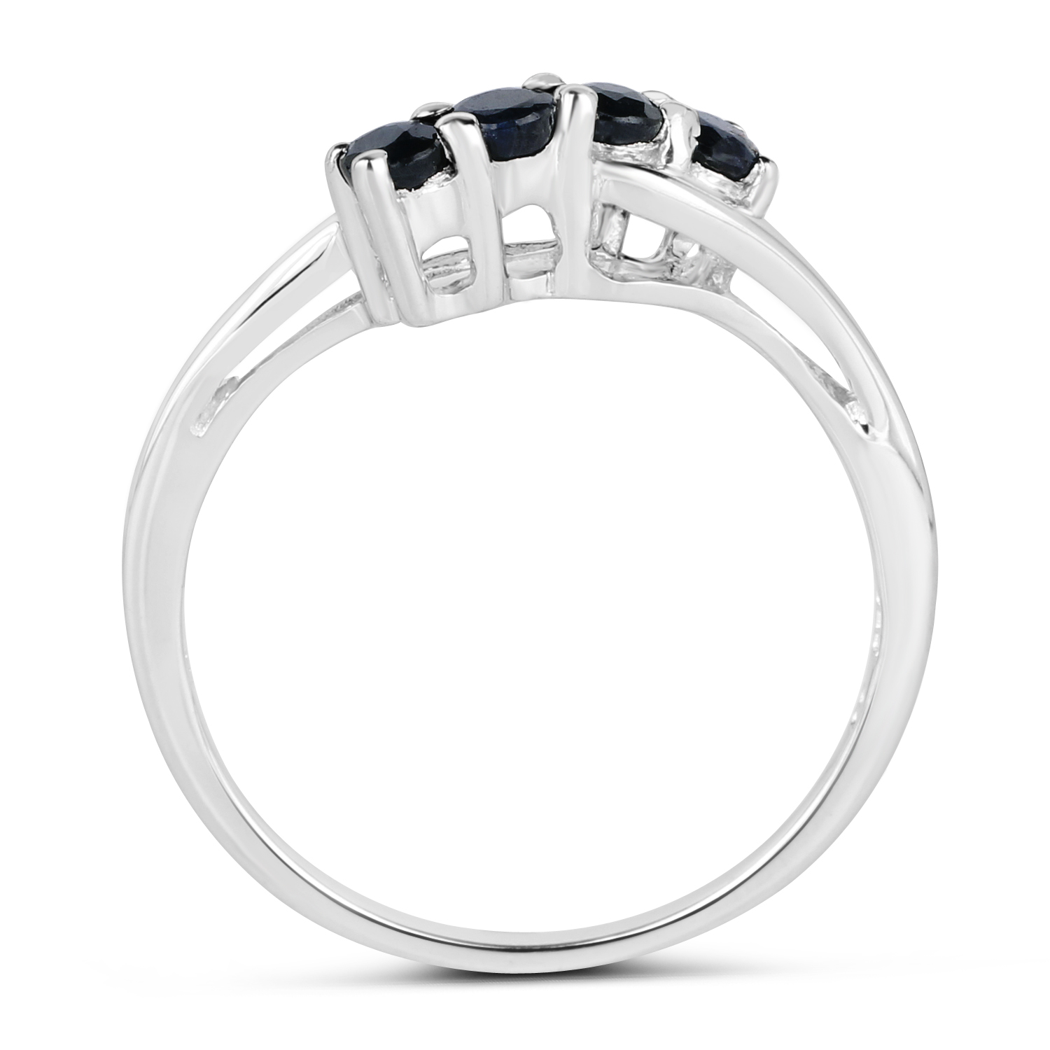 0.40 Carat Genuine Black Sapphire .925 Sterling Silver Ring