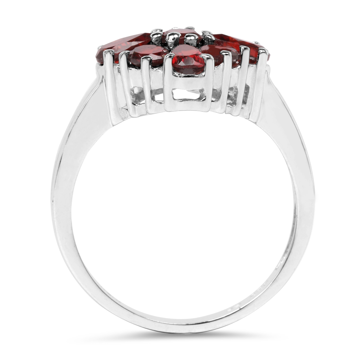 2.10 Carat Genuine Garnet .925 Sterling Silver Ring