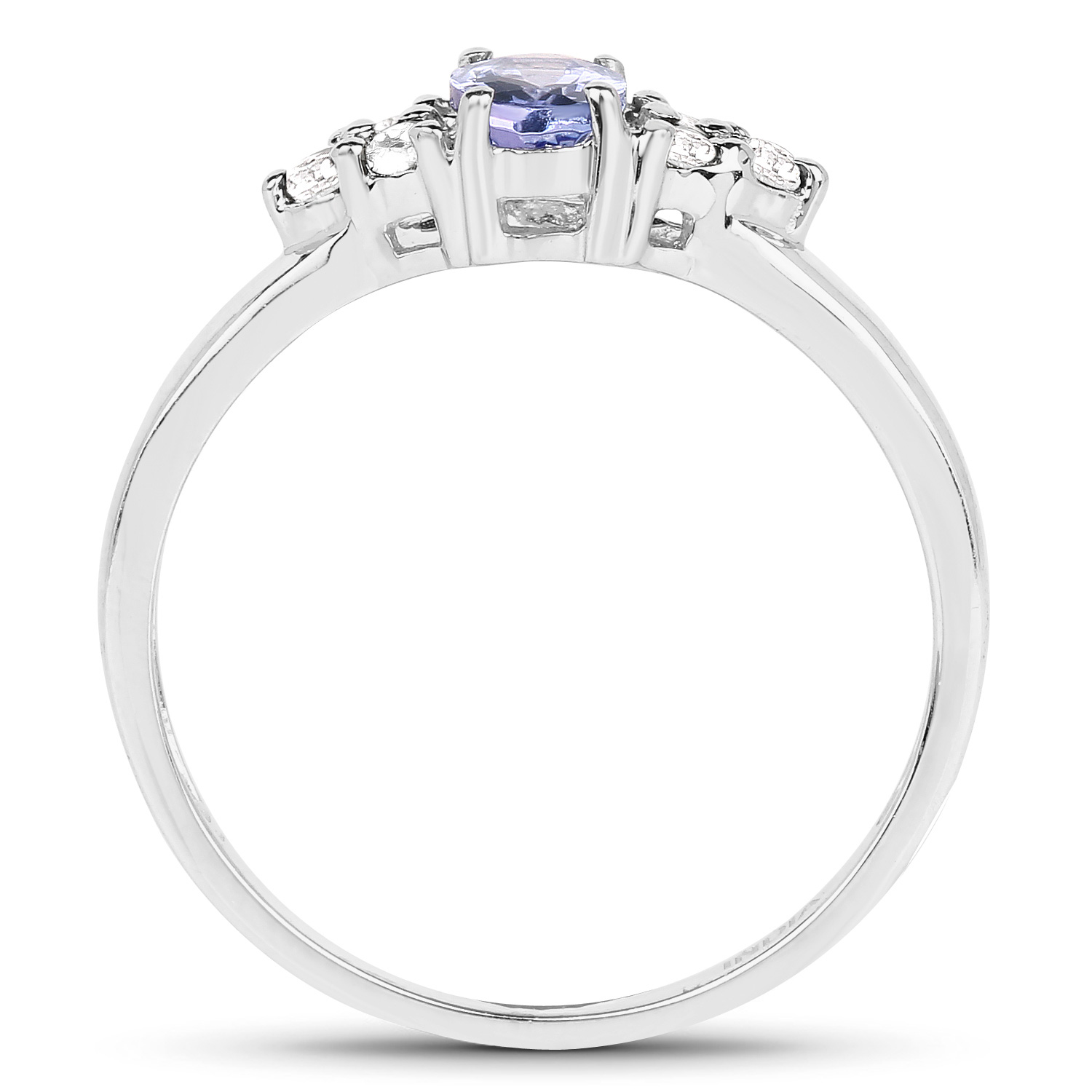 0.62 Carat Genuine Tanzanite .925 Sterling Silver Ring