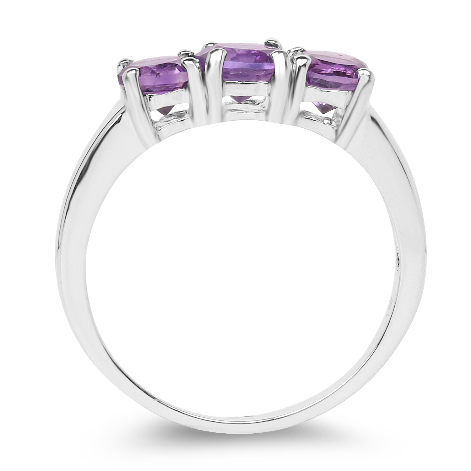1.63 Carat Genuine Amethyst .925 Sterling Silver Ring