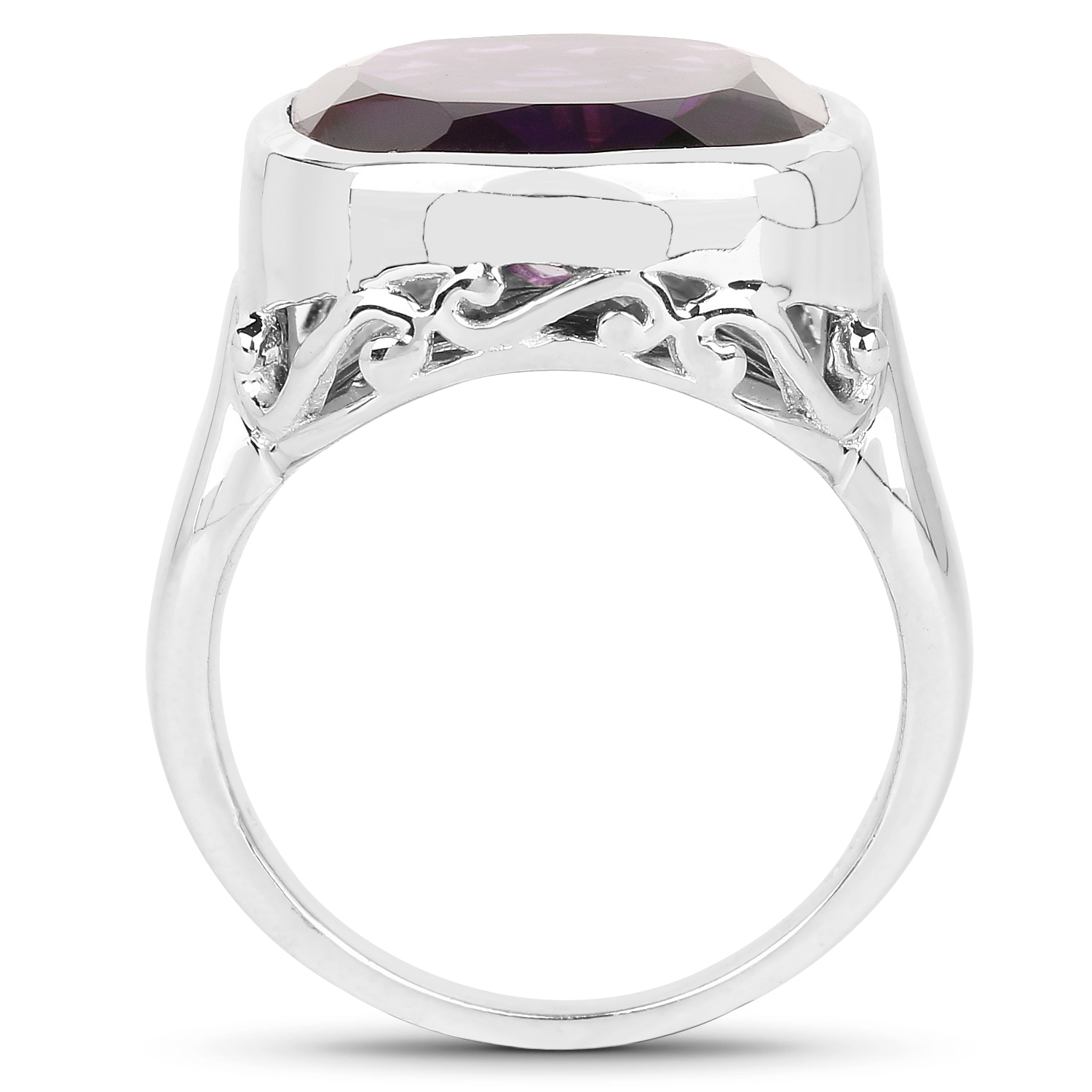 9.00 Carat Genuine Amethyst .925 Sterling Silver Ring