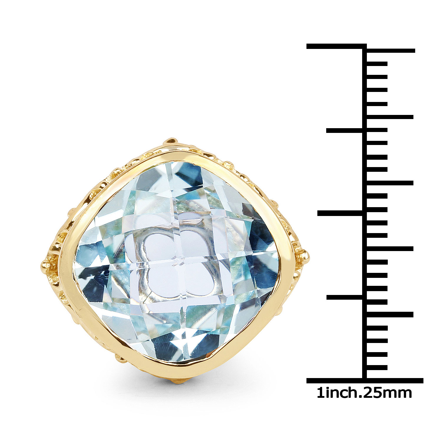 12.79 Carat Genuine Blue Topaz .925 Sterling Silver Ring