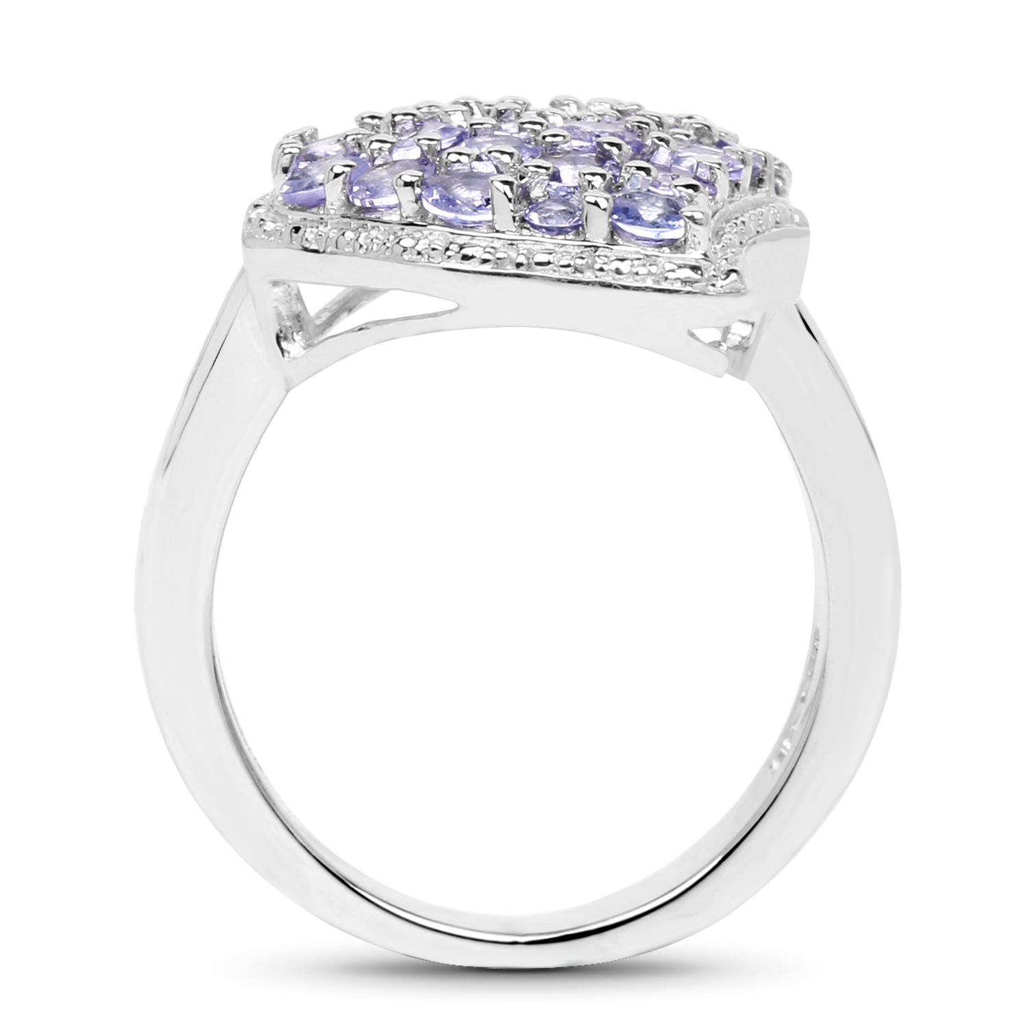 1.63 Carat Genuine Tanzanite .925 Sterling Silver Ring