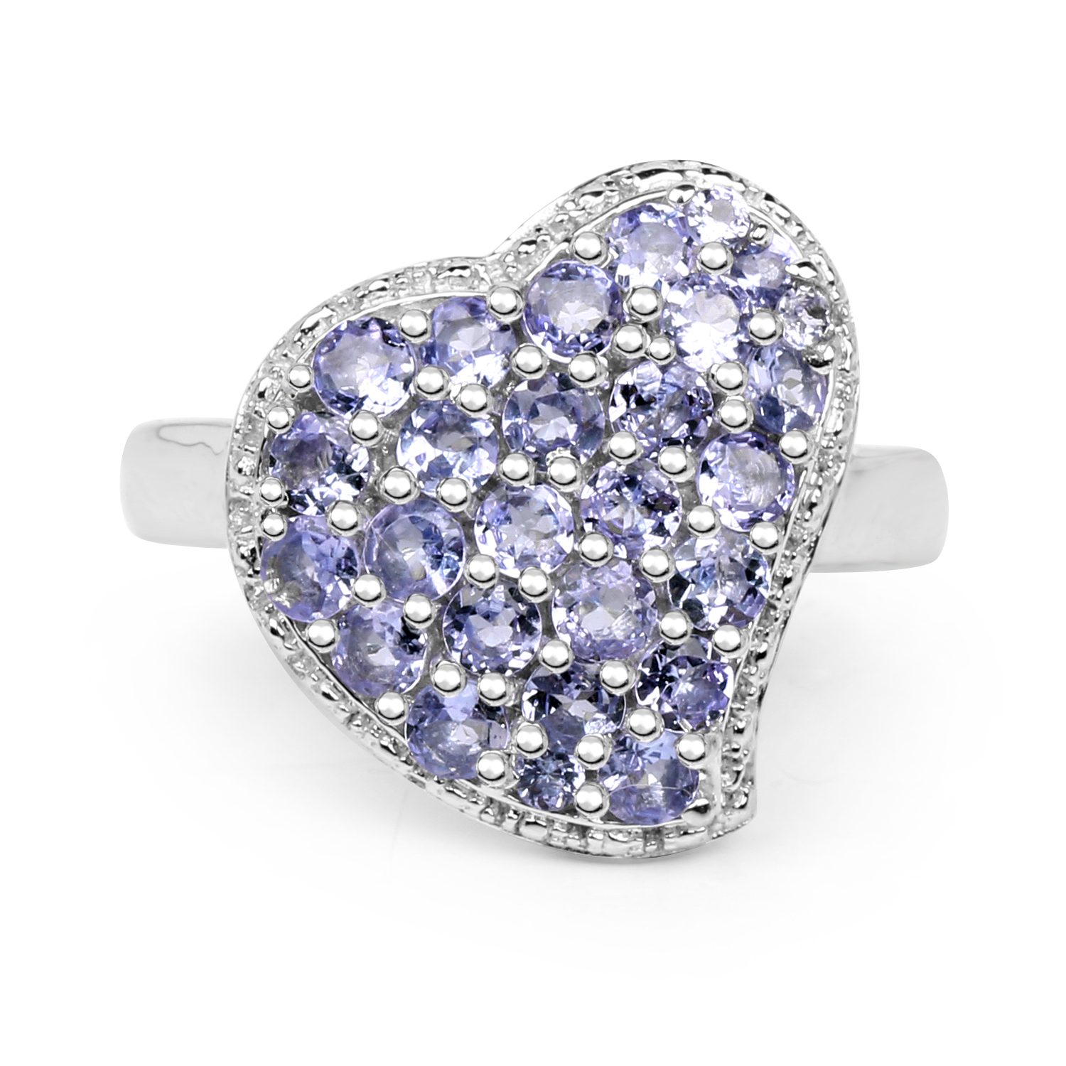 1.63 Carat Genuine Tanzanite .925 Sterling Silver Ring