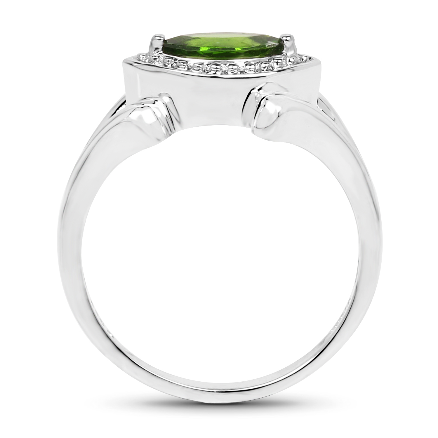 0.65 Carat Genuine Chrome Diopside .925 Sterling Silver Ring