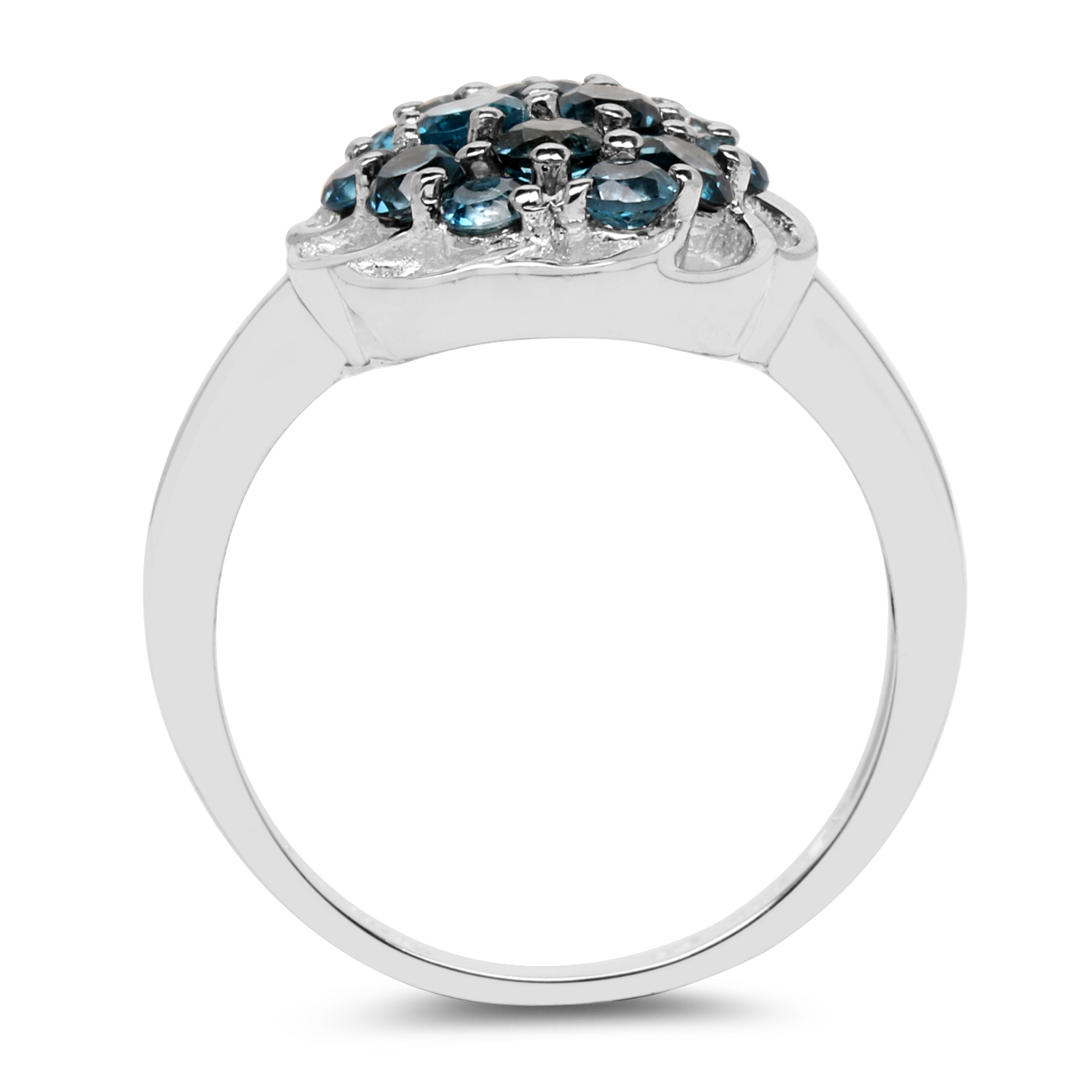 1.86 Carat Genuine London Blue Topaz .925 Sterling Silver Ring