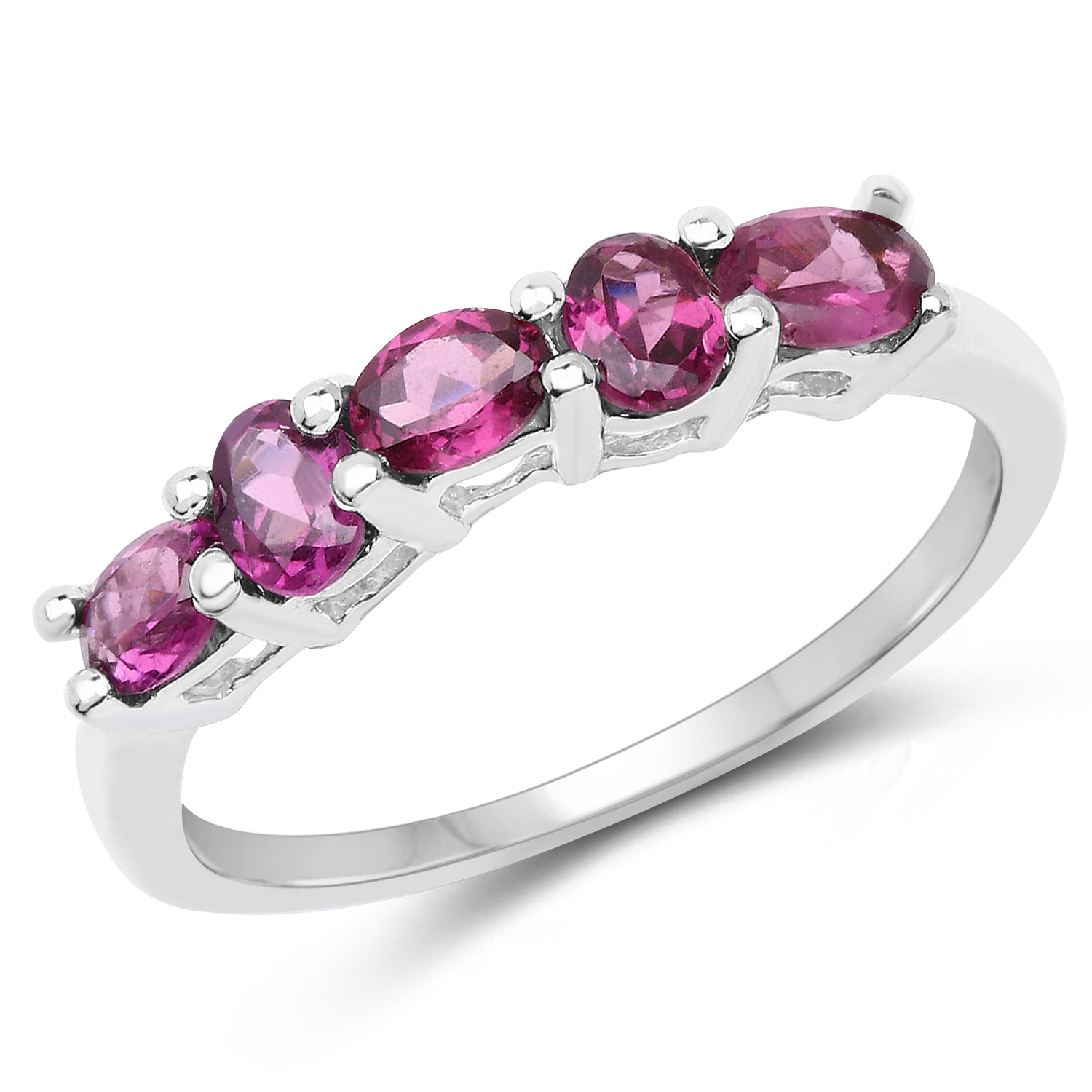 1.05 Carat Genuine Rhodolite .925 Sterling Silver Ring