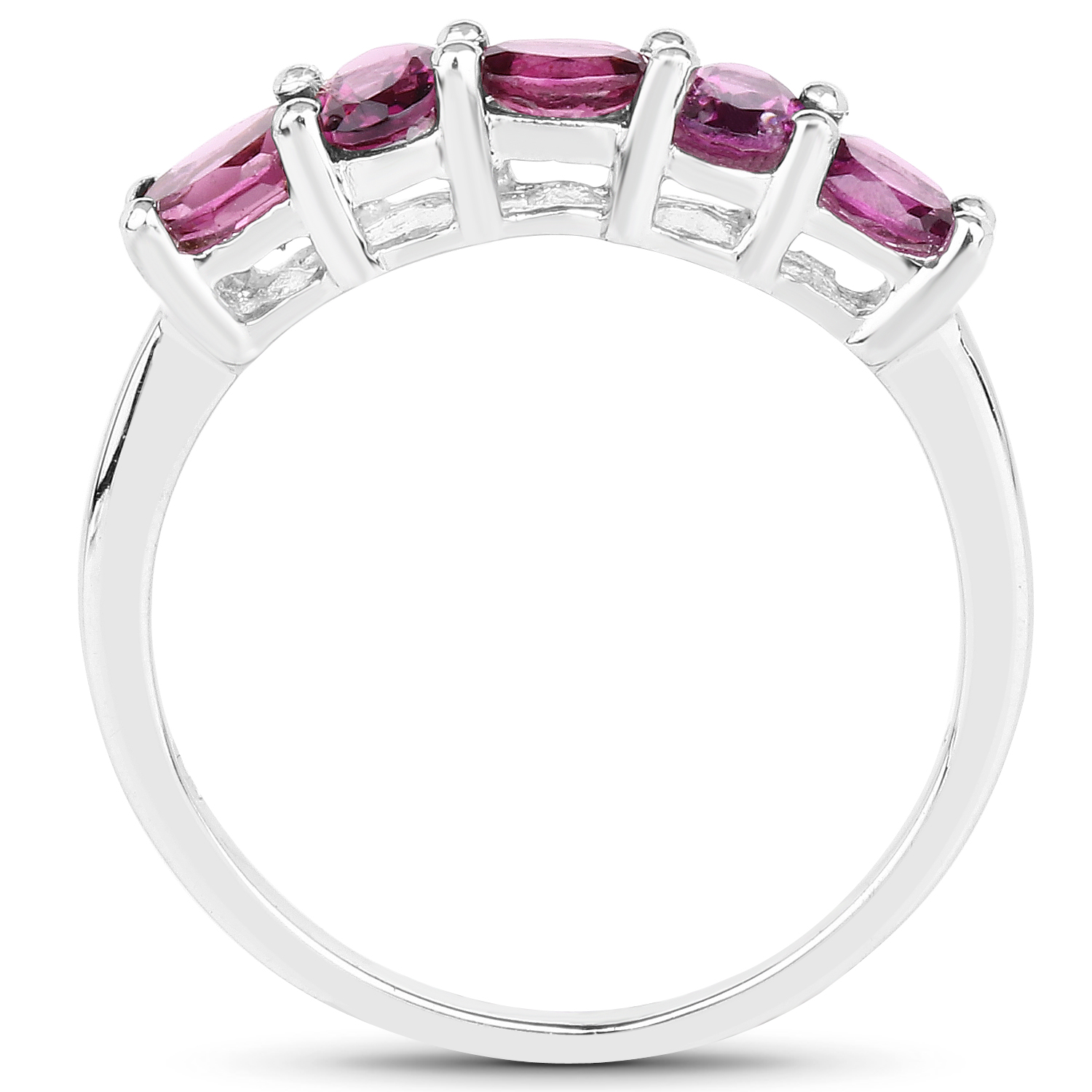 1.05 Carat Genuine Rhodolite .925 Sterling Silver Ring