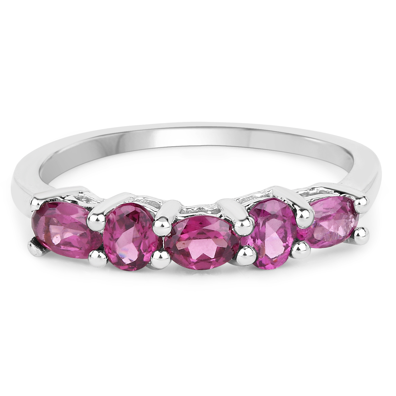 1.05 Carat Genuine Rhodolite .925 Sterling Silver Ring