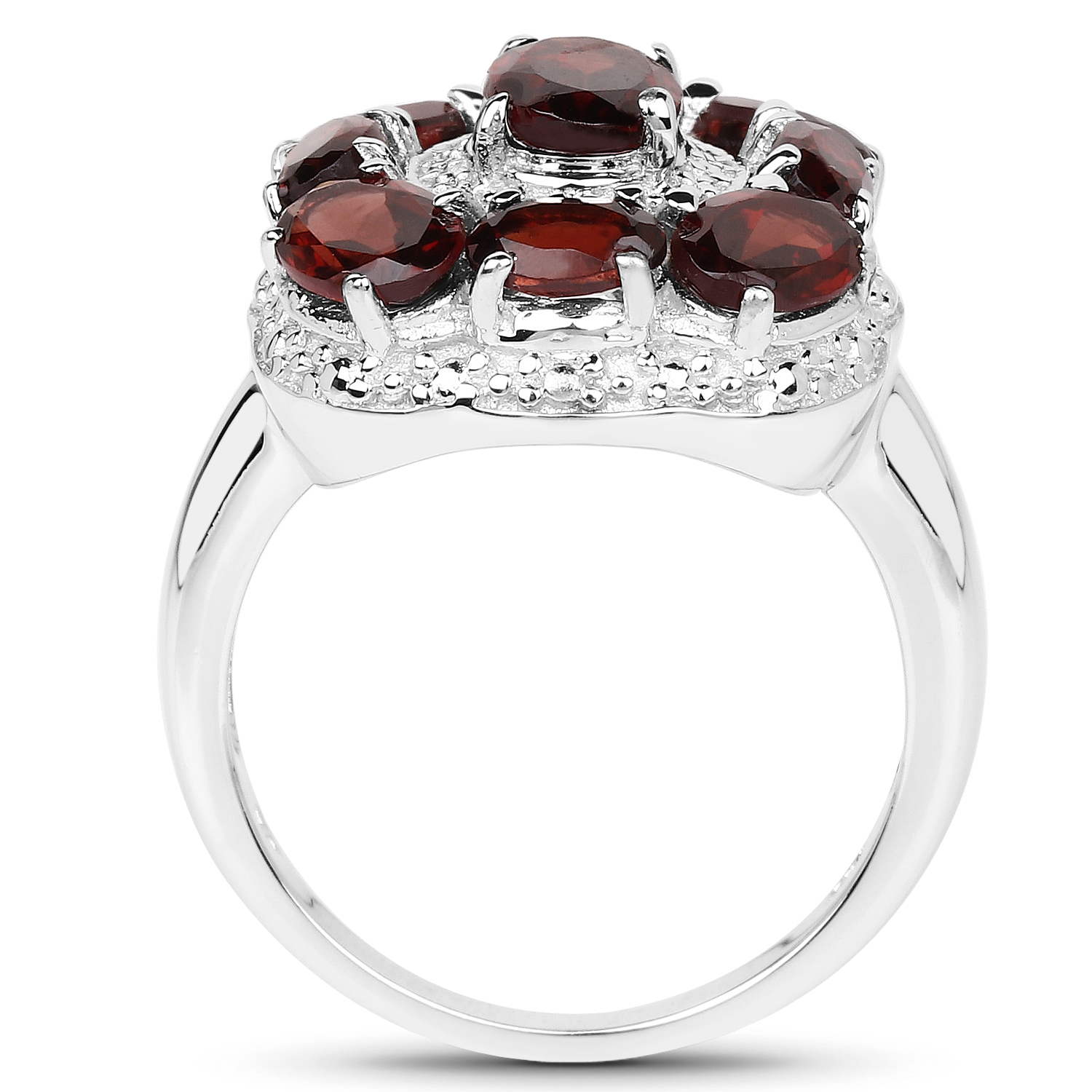 4.17 Carat Genuine Garnet .925 Sterling Silver Ring