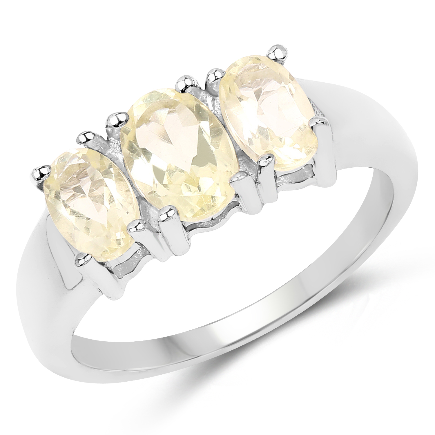 1.58 Carat Genuine Lemon Quartz .925 Sterling Silver Ring