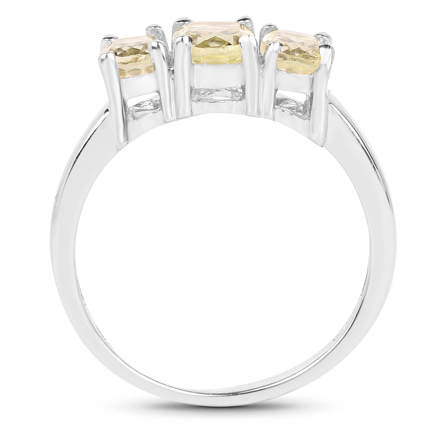 1.58 Carat Genuine Lemon Quartz .925 Sterling Silver Ring