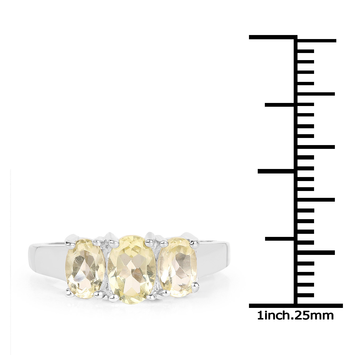 1.58 Carat Genuine Lemon Quartz .925 Sterling Silver Ring